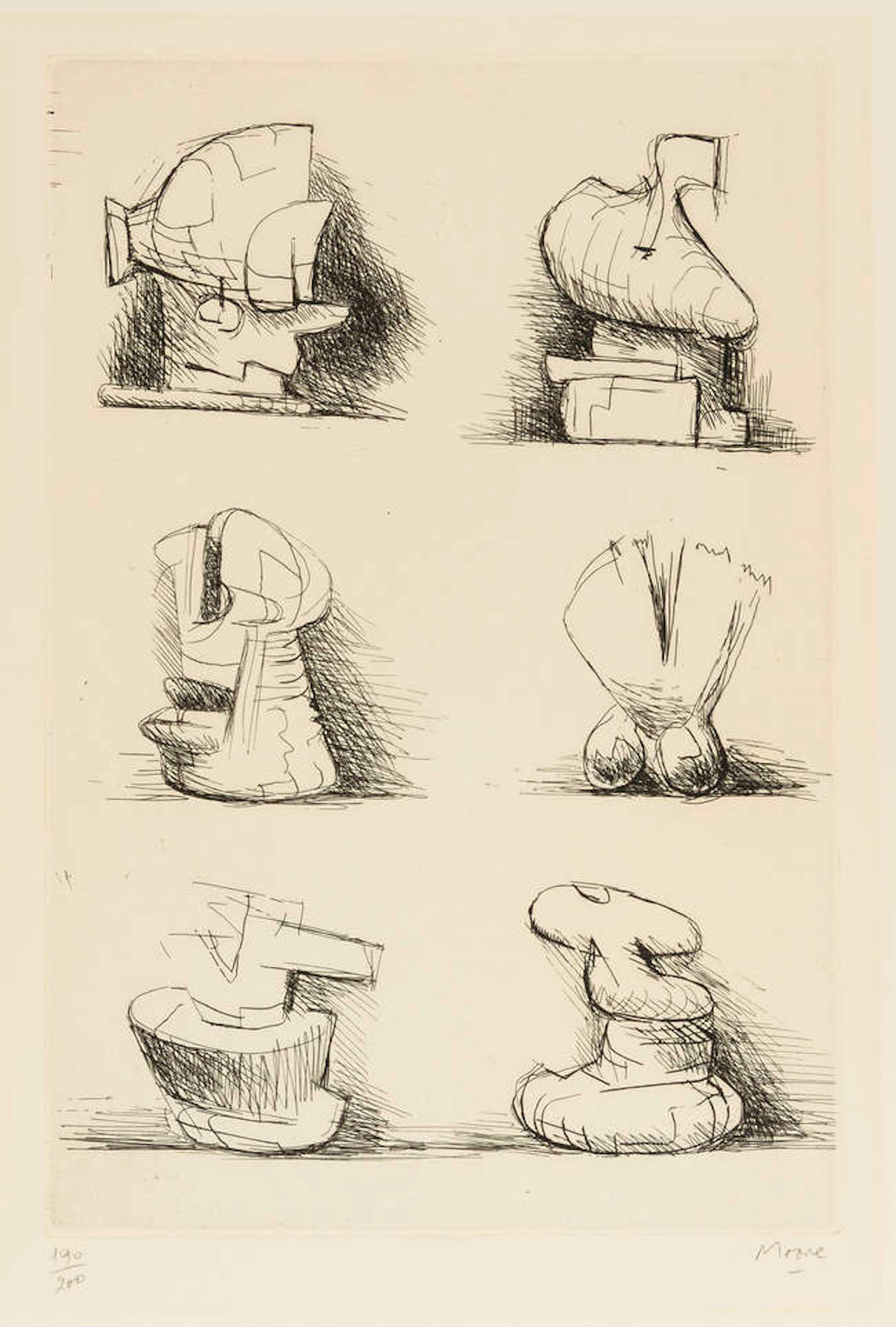 Henry Moore (1898-1986) Six Sculpture Motives (Cramer 154)