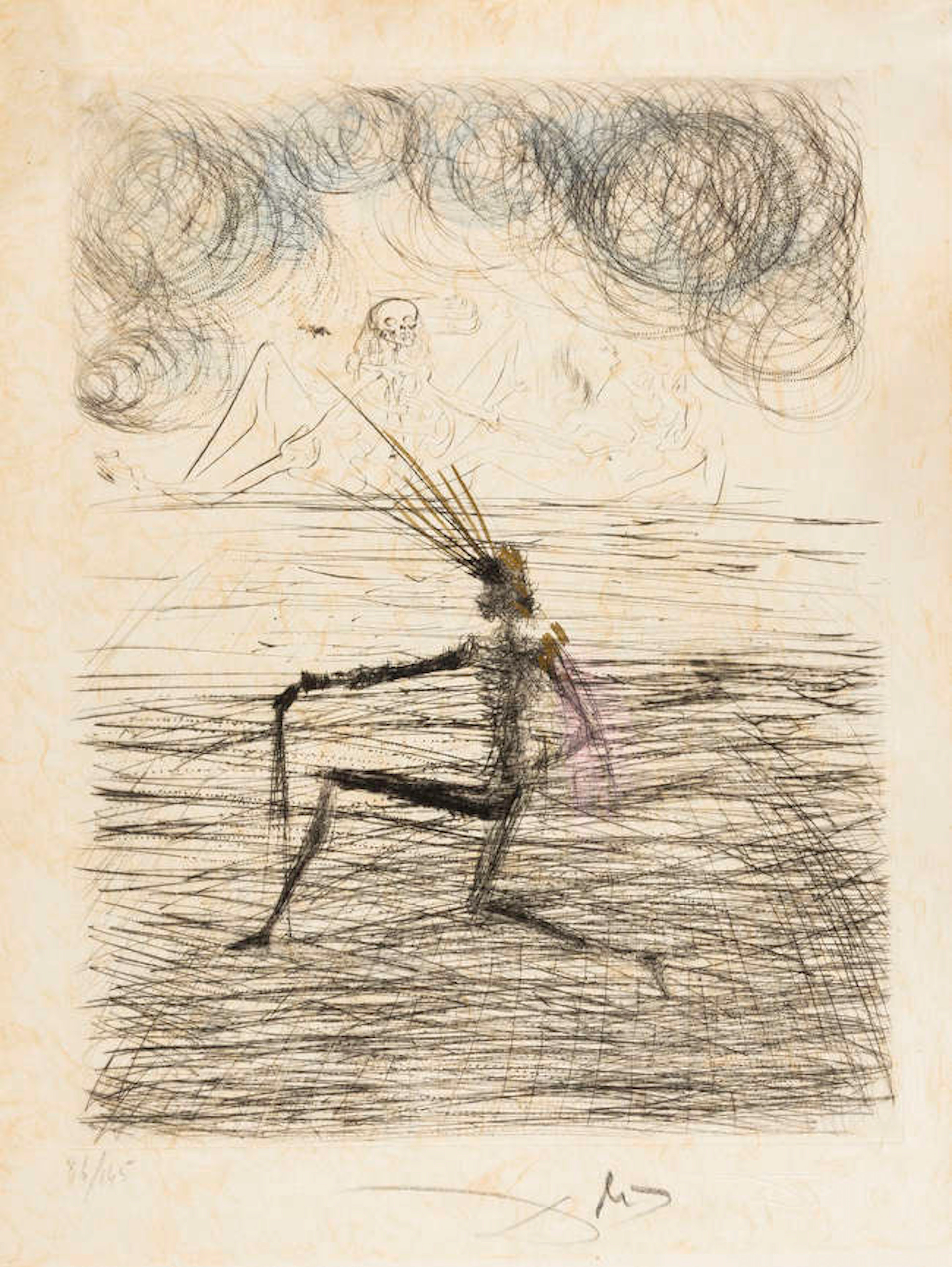 Salvador Dali (1904-1989) Chevalier à genou (Field 69-1K; M&L 305k)