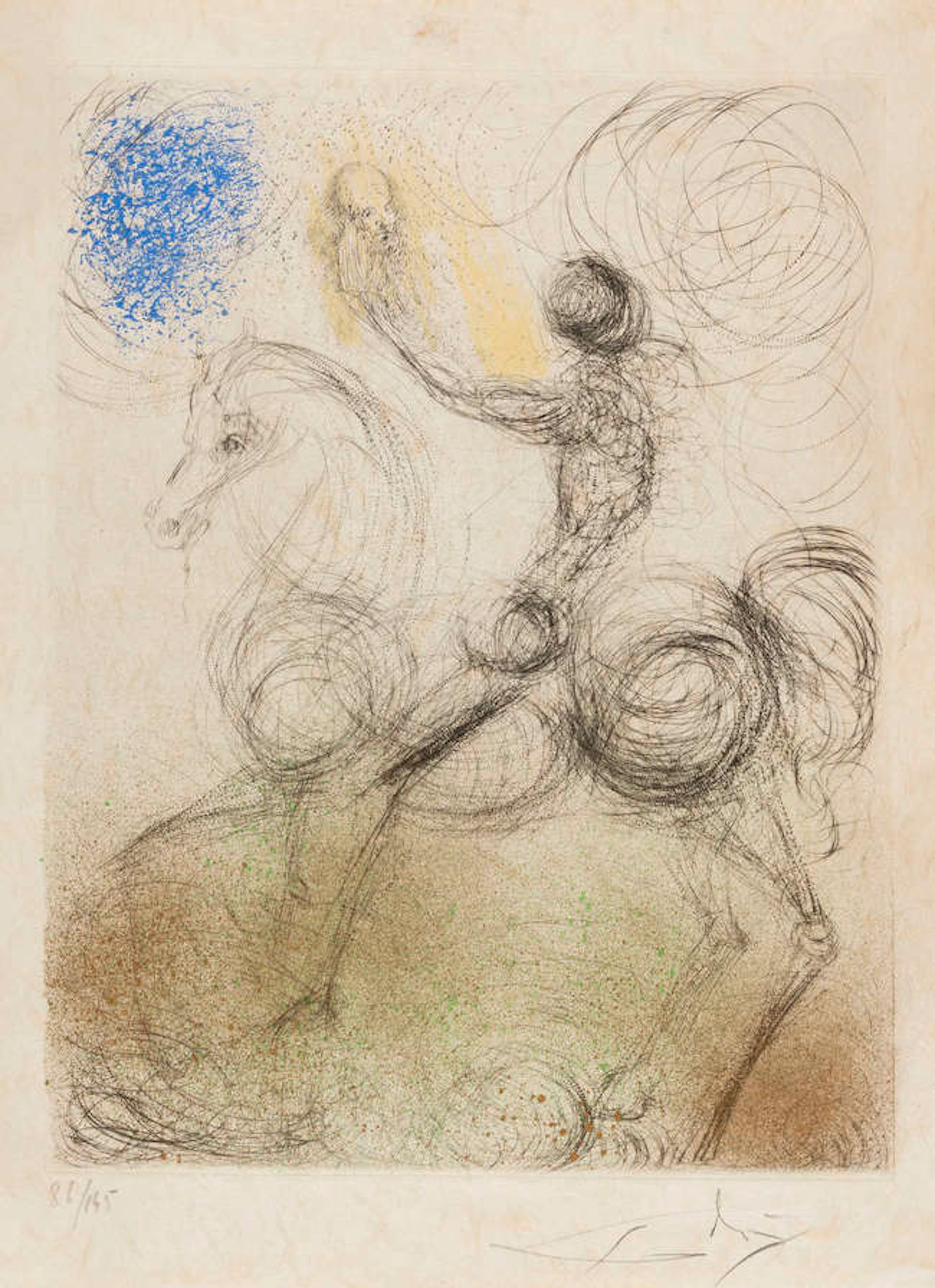 Salvador Dali (1904-1989) Cavalier et la mort (Field 69-1H; M&L 307k)