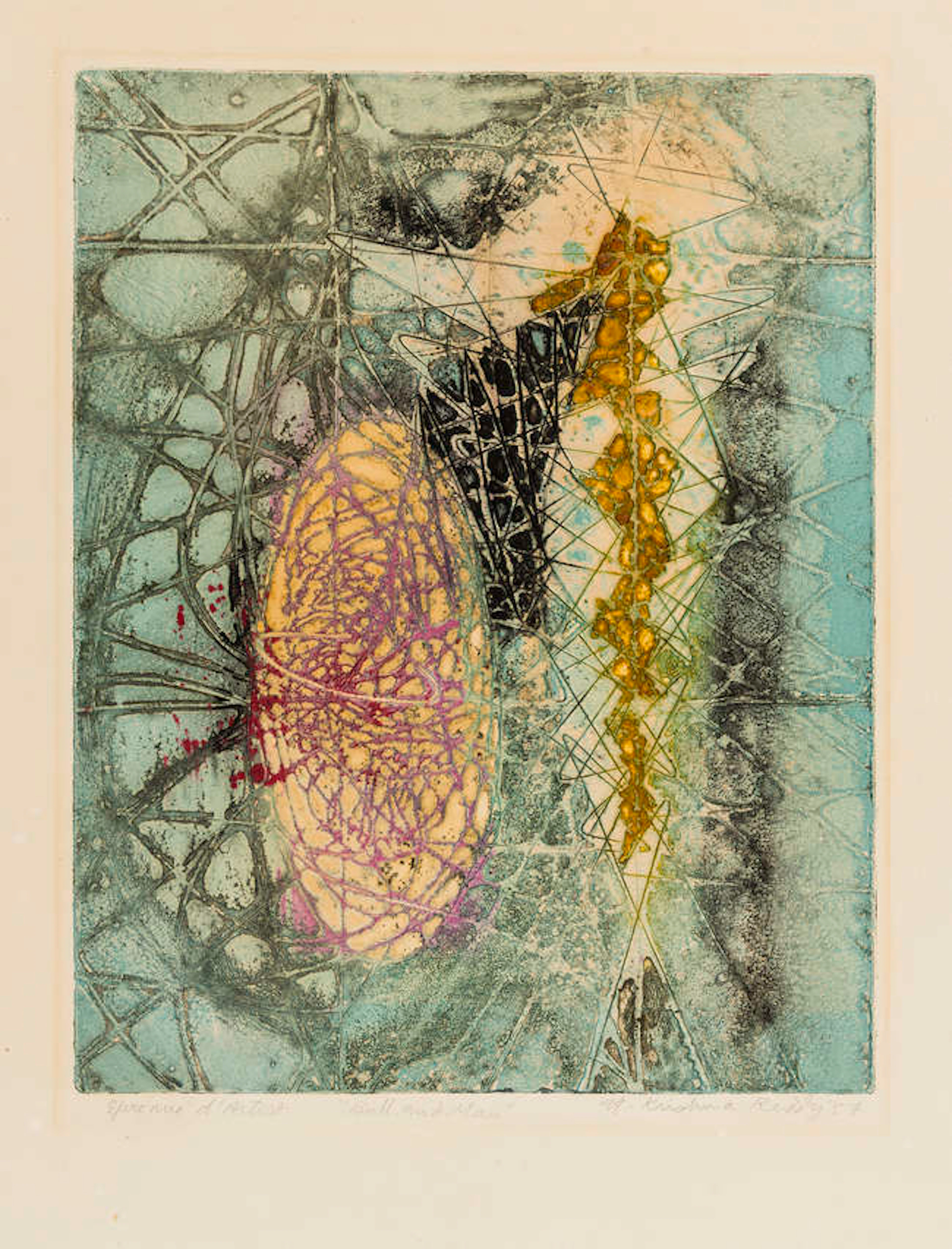 Krishna Reddy (b.1925) Bull and Man