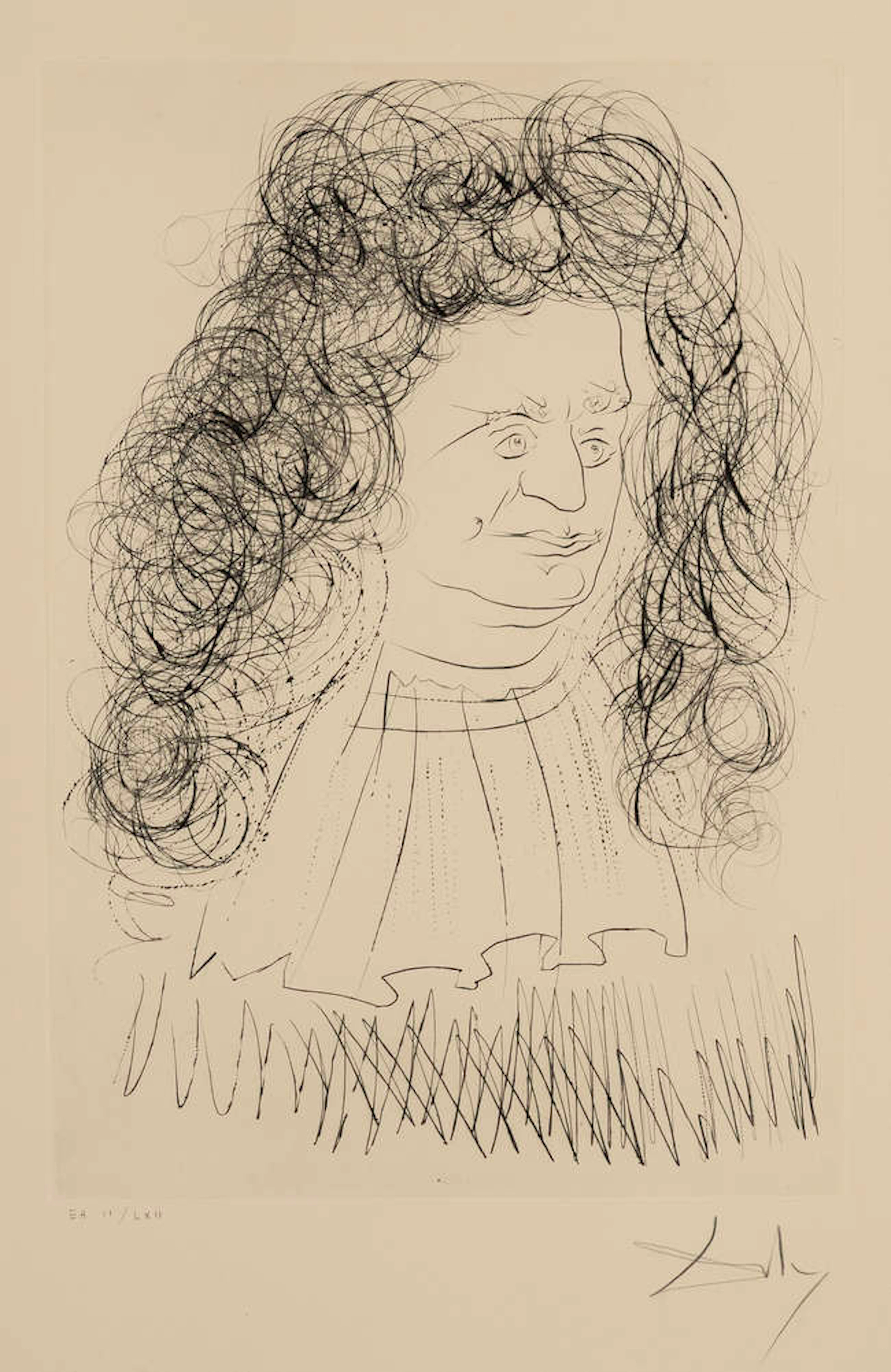 Salvador Dali (1904-1989) Portrait of La Fontaine (Field 74-1-A; M&L 653d)