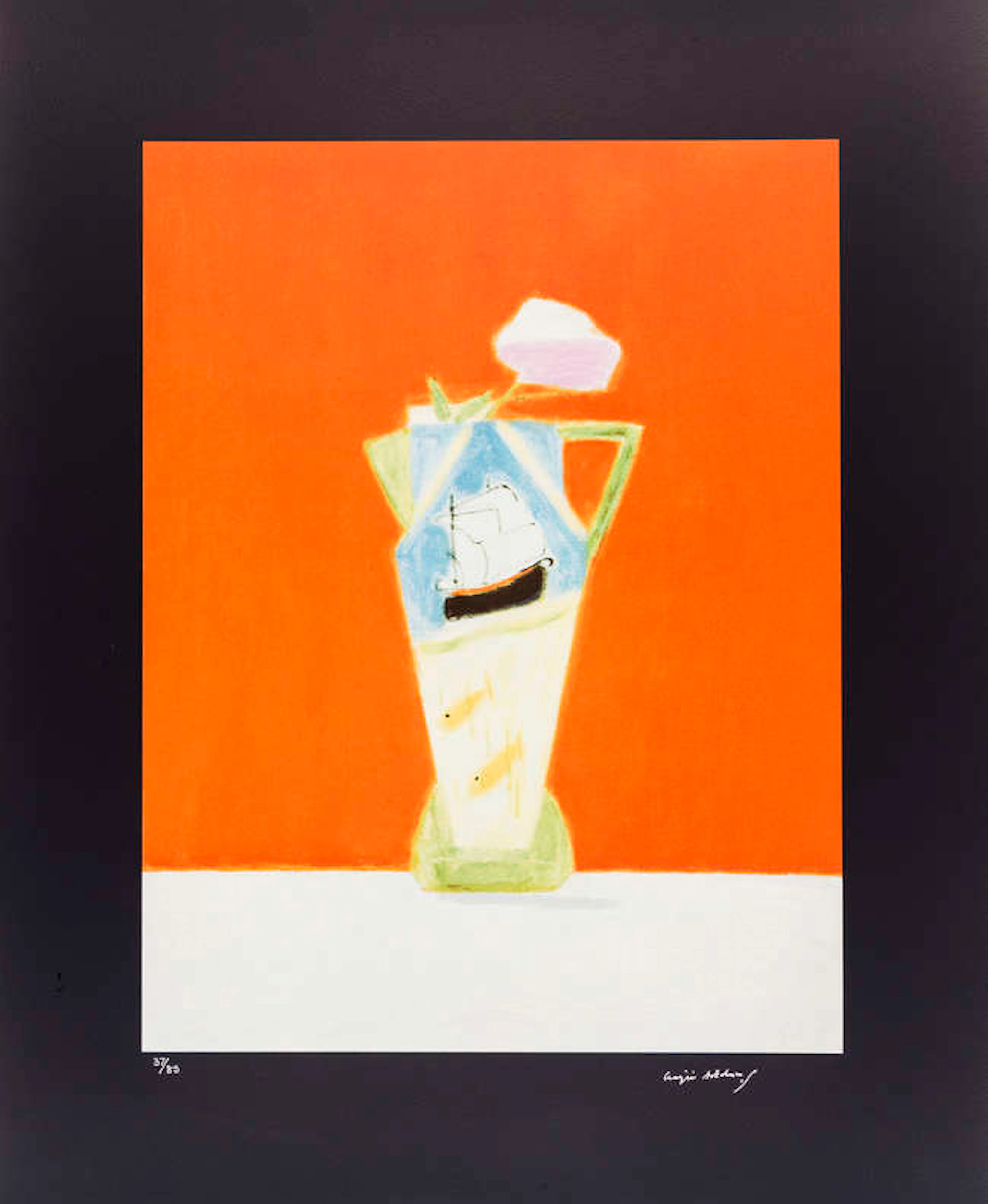 Craigie Aitchison (1926-2009) Still Life On Vermillion