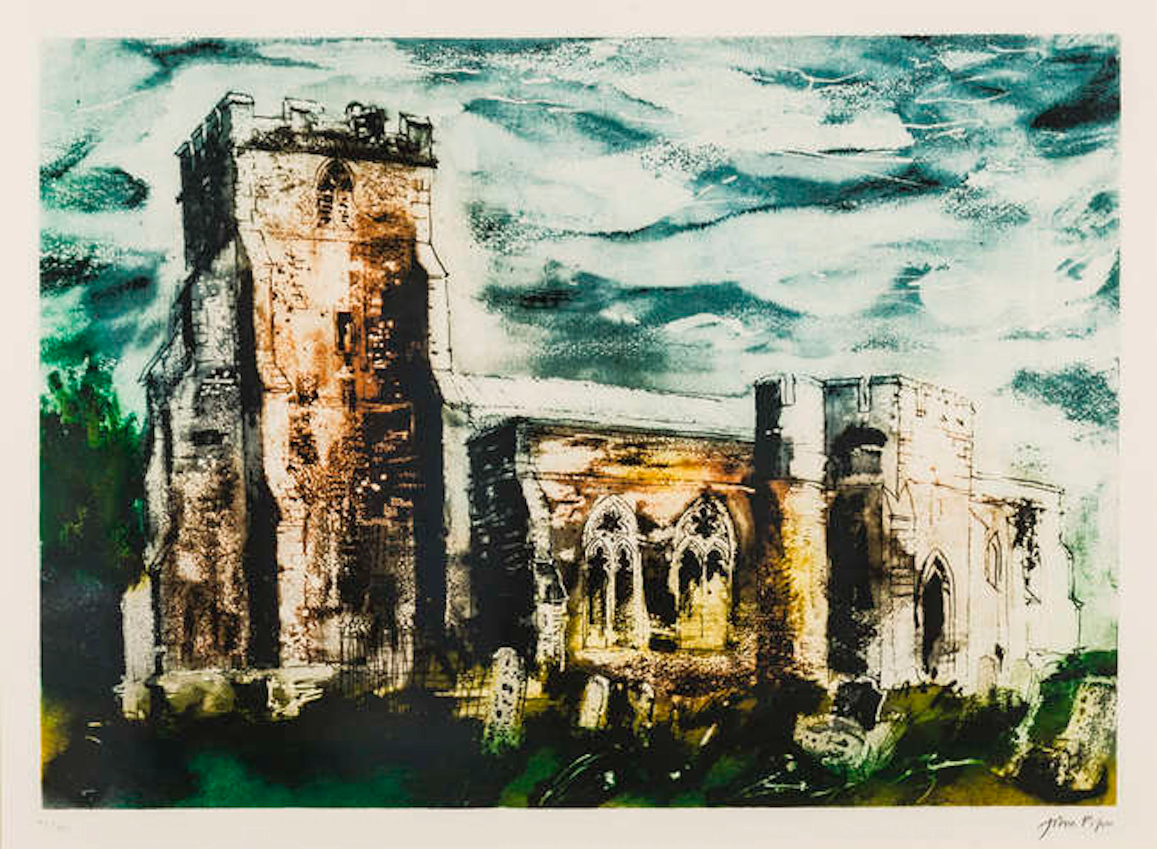 John Piper (1903-1992) Ivychurch, Romney Marsh (Levinson 364)