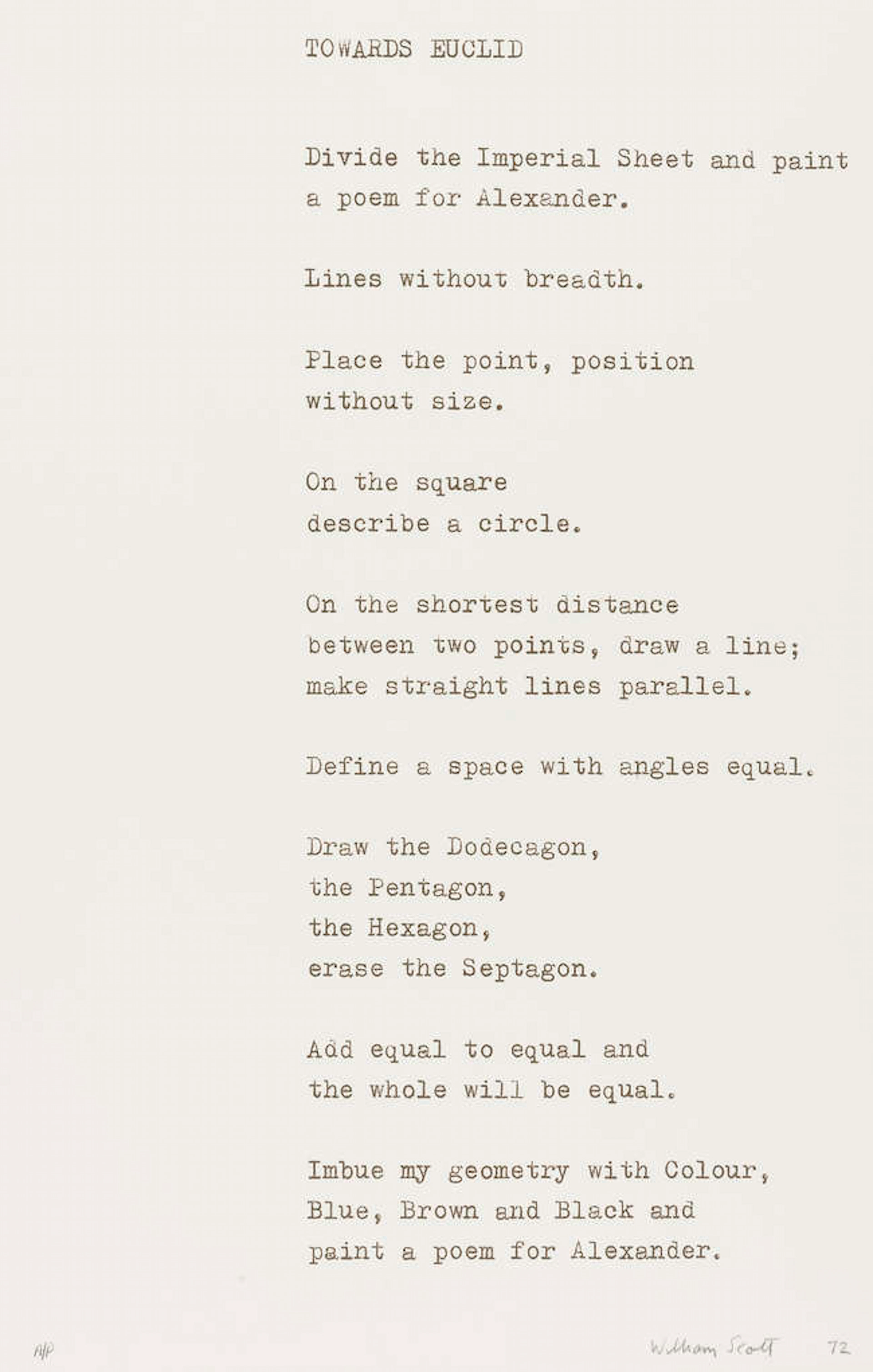 William Scott (British, 1913-1989) Towards Euclid (from A Poem for Alexander)