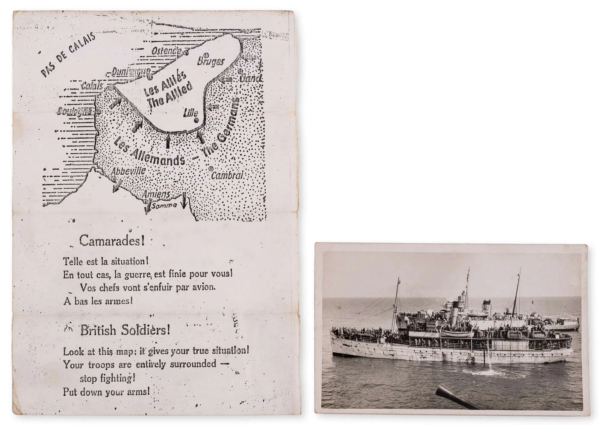 WWII German Propaganda.- Surrender leaflet dropped from the air at ...