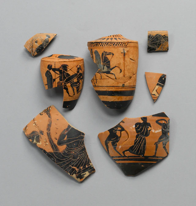 Seven Attic black-figure fragments (7)
