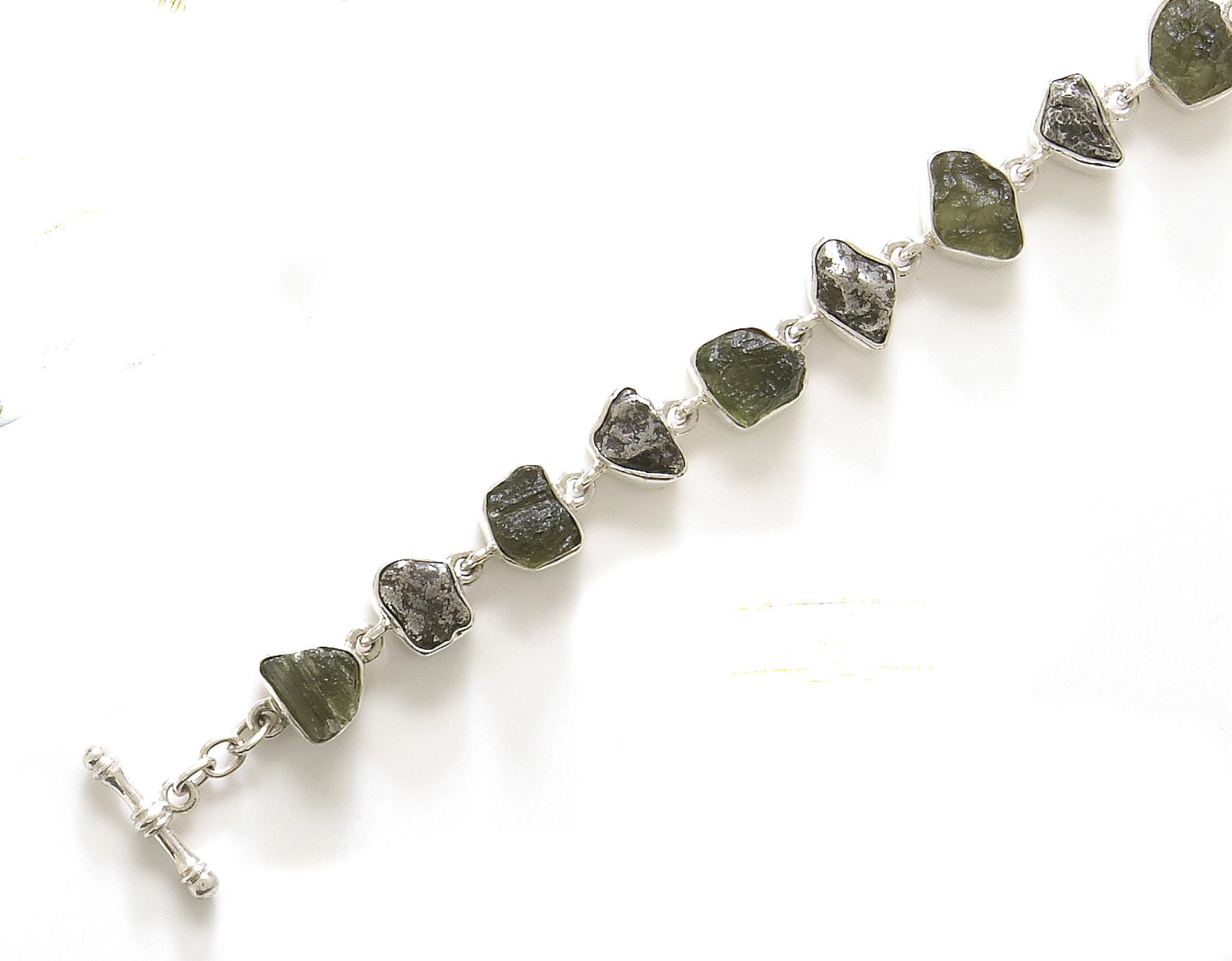 Meteorite and Moldavite Bracelet