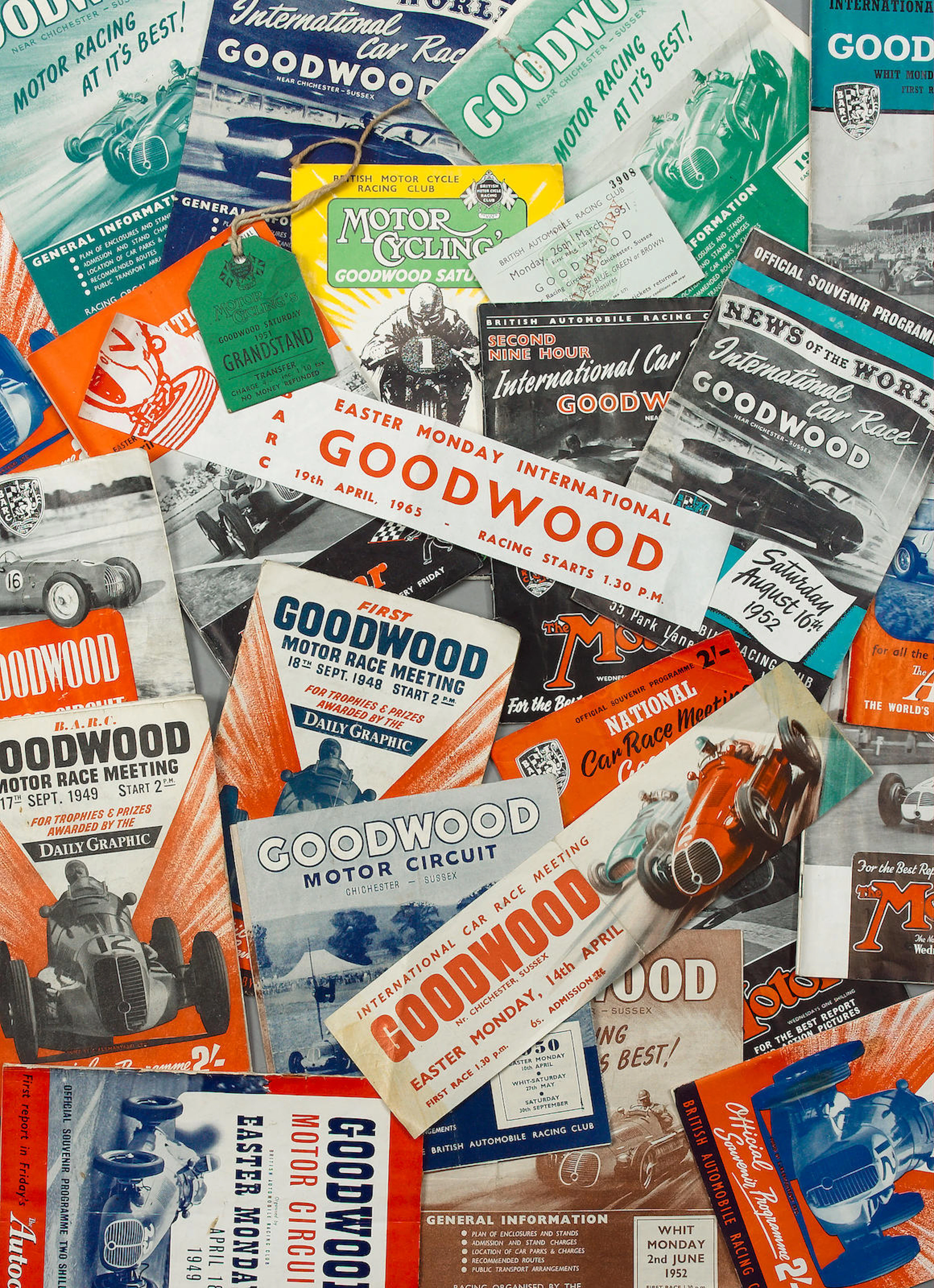 Fourteen Goodwood race programmes, 1948-1954,
