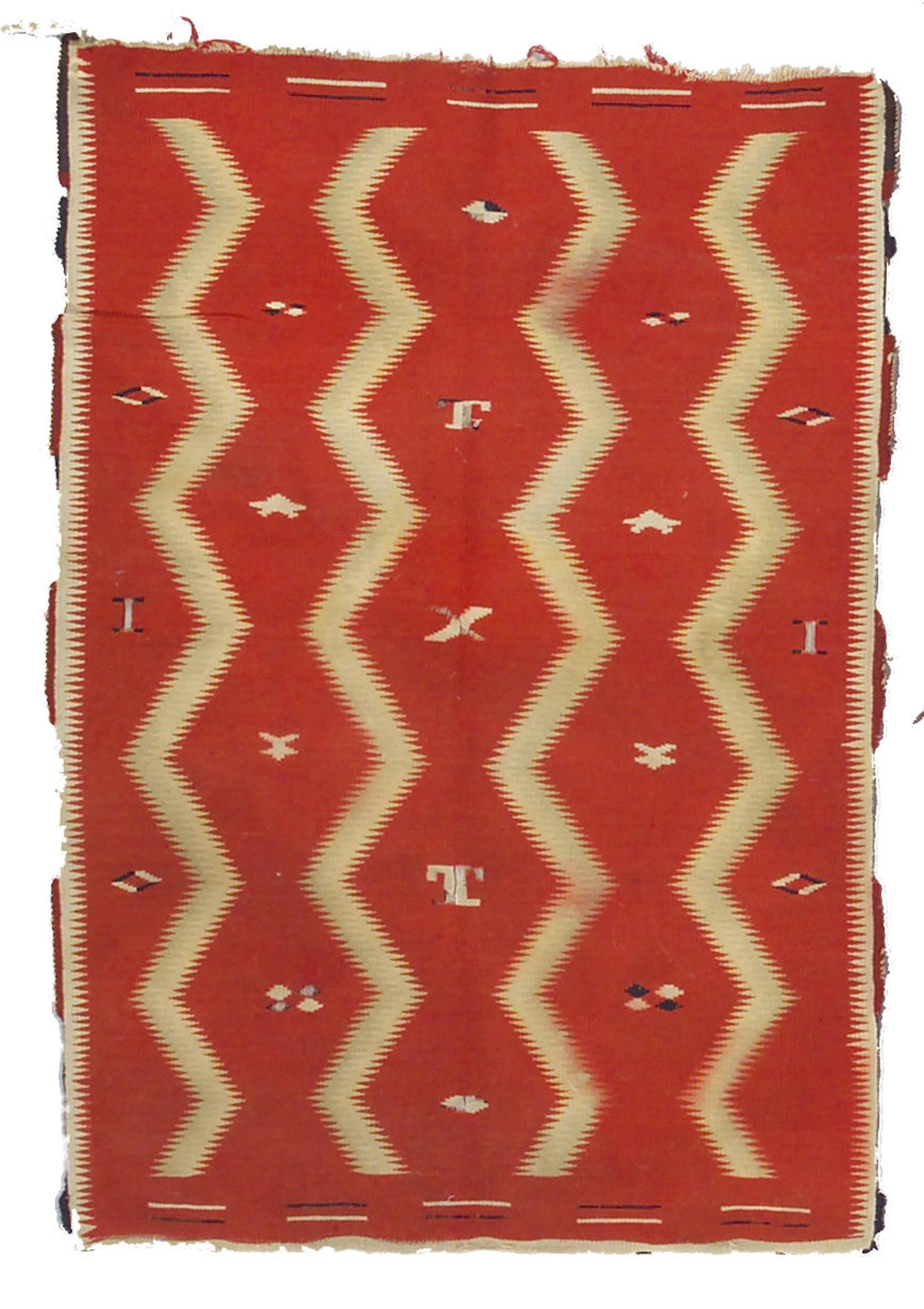 A Navajo late classic child's blanket, 4ft 3in x 3ft
