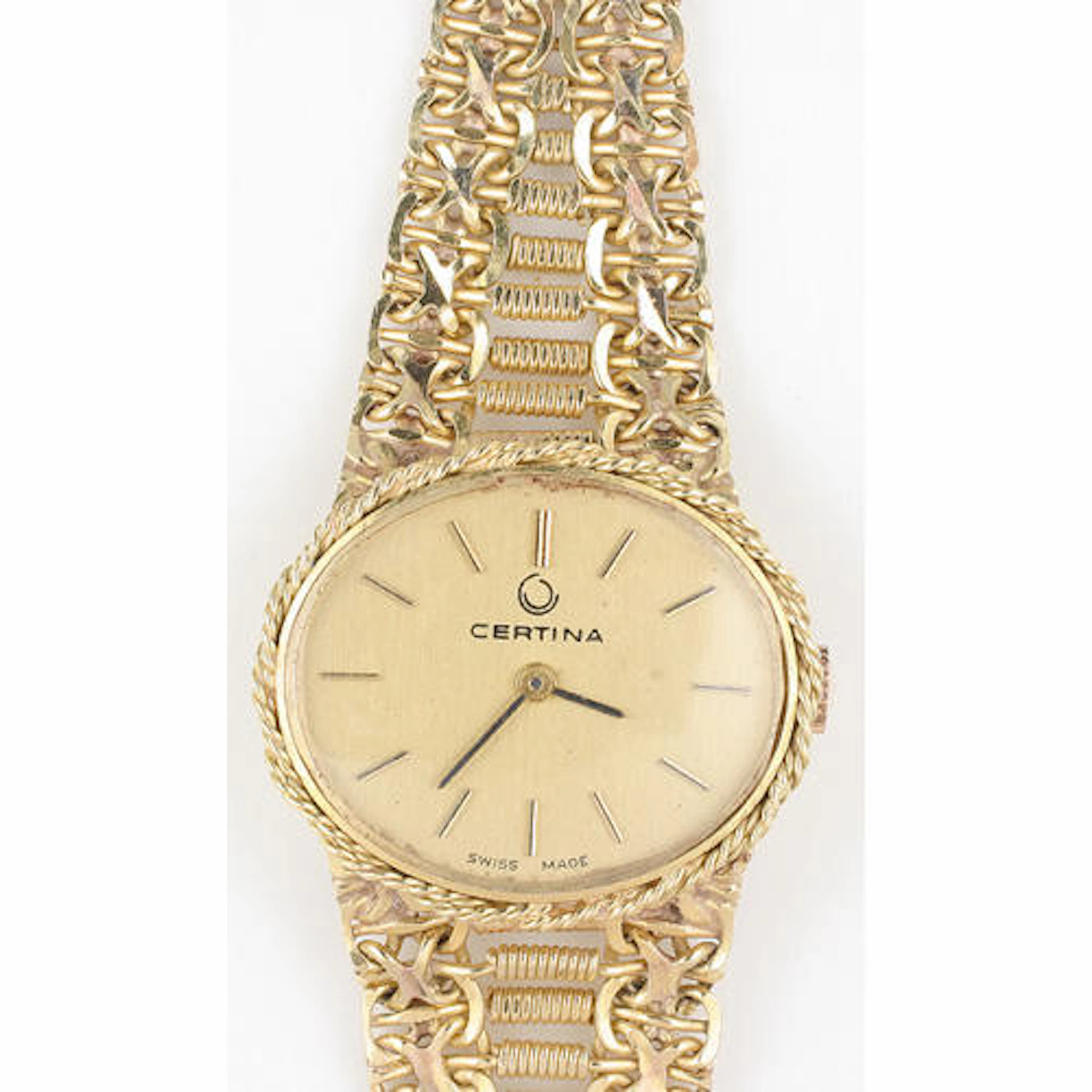Certina: A 14ct gold lady's cocktail watch,