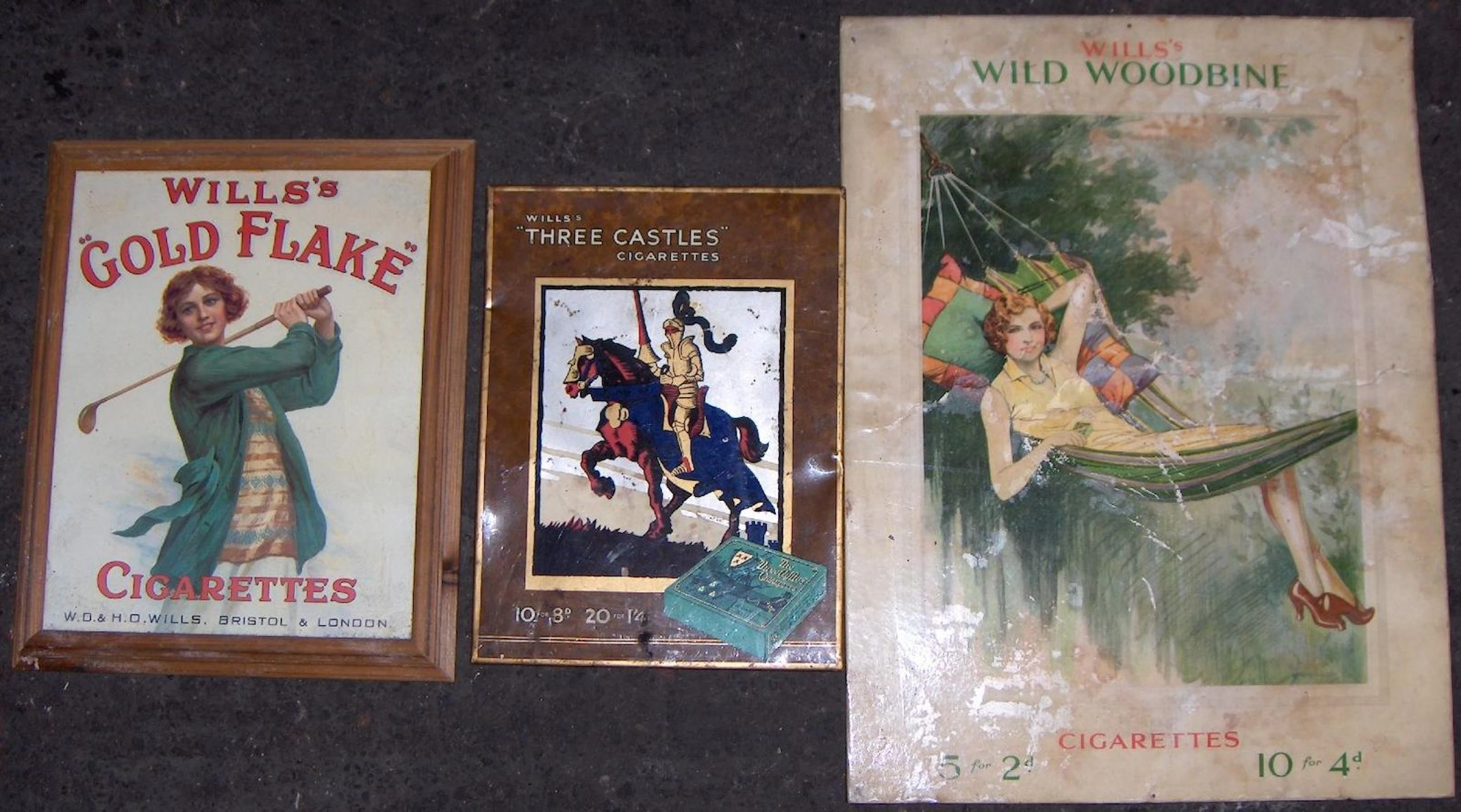 Three Wills's tobacco advertising items,