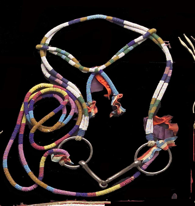 A Plains beaded bridle and reins