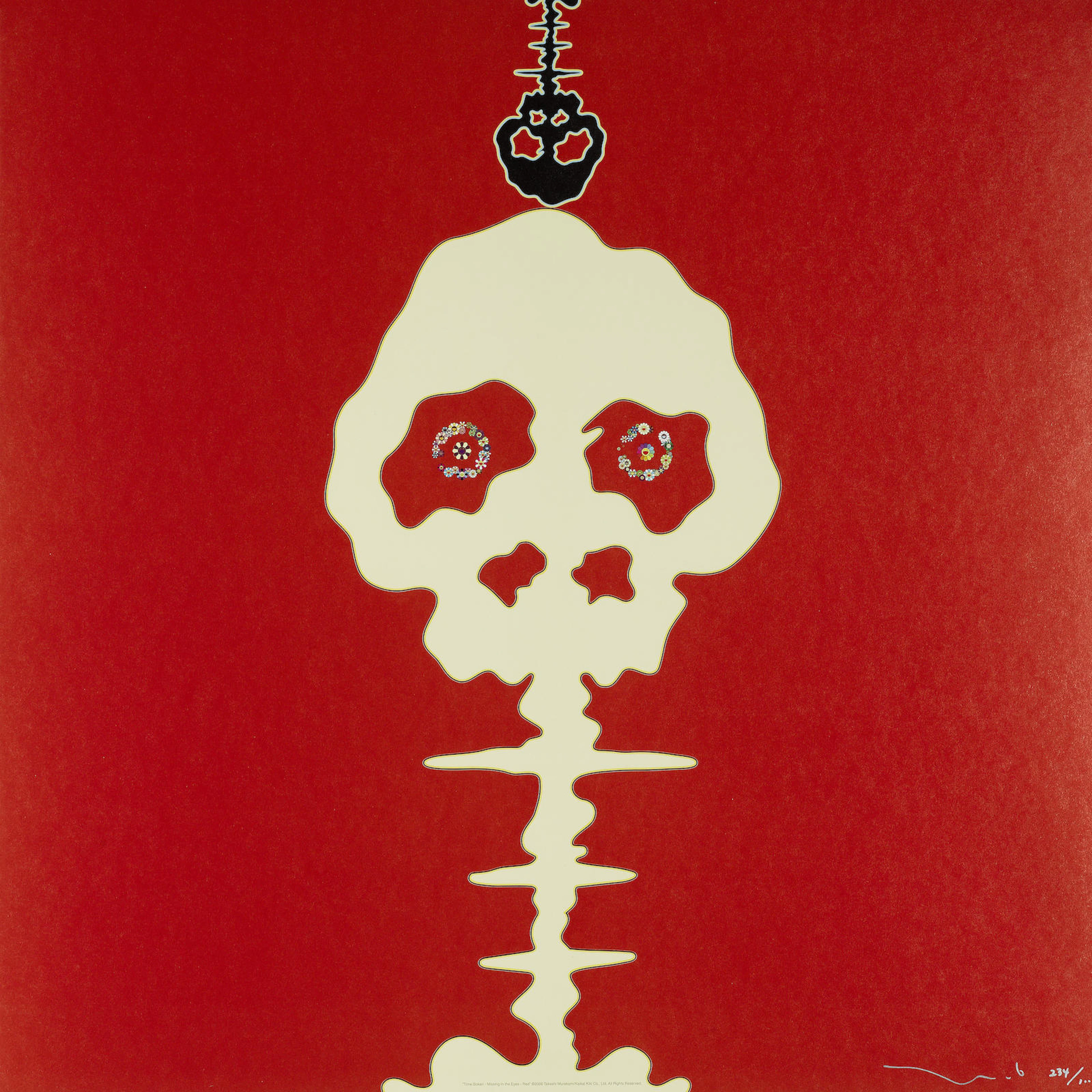 Takashi Murakami (Japanese, born 1962) 'Time Bokan - Missing in the Eyes - Red', 2006