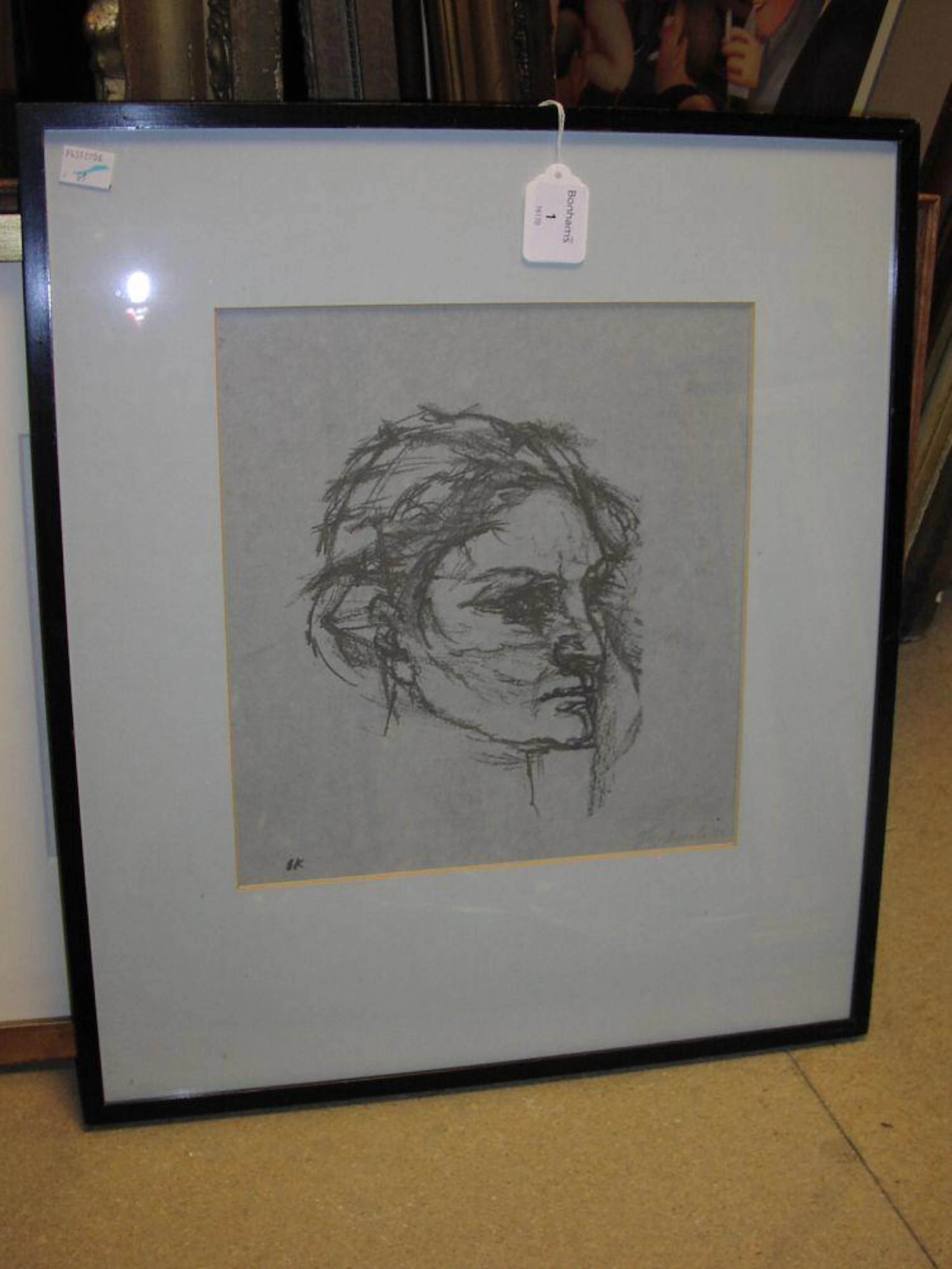Oscar Kokoschka Head of Alma Mahler, signed in pencil, litograph, 28 x 26cm.