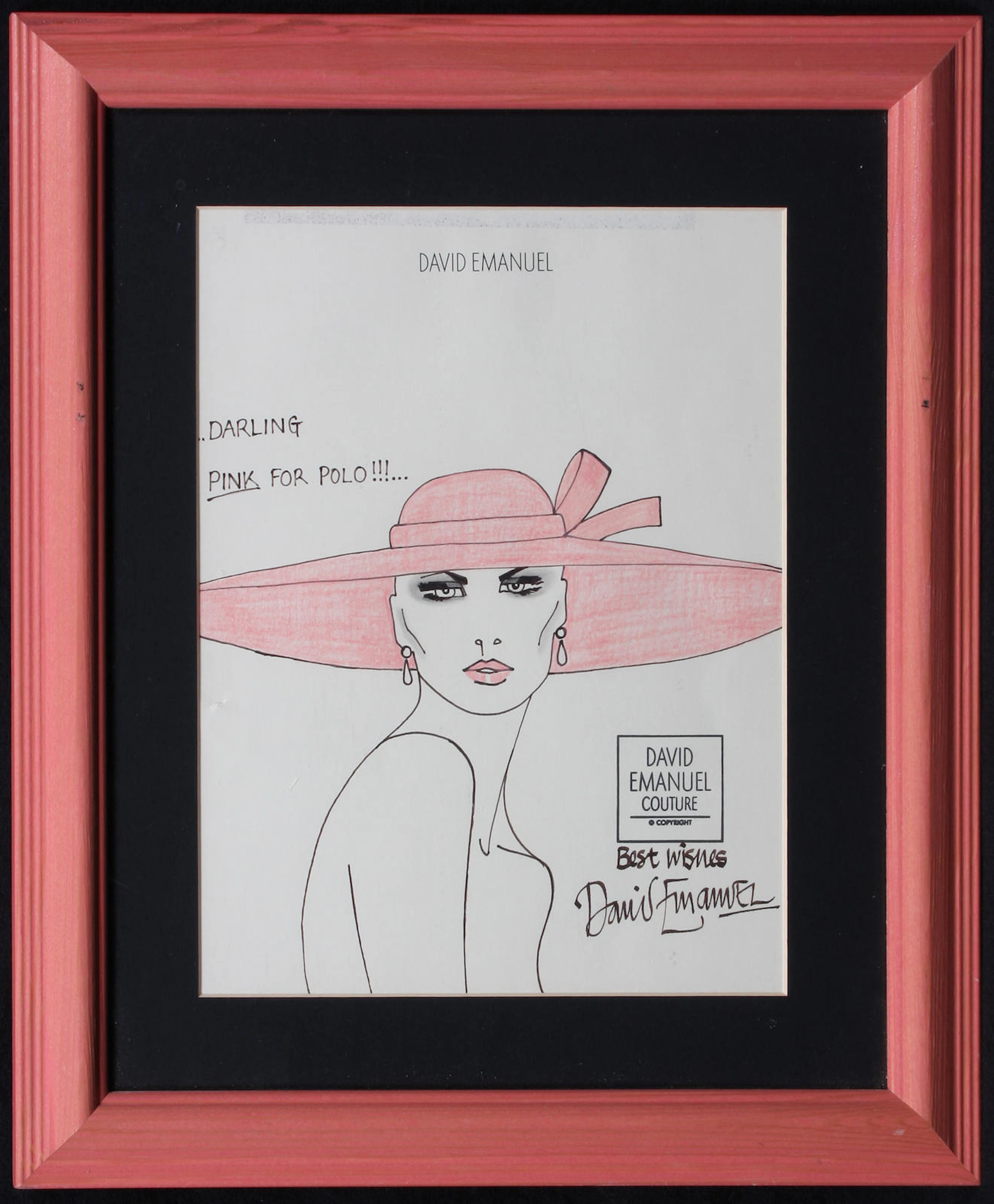 A fashion drawing by David Emanuel