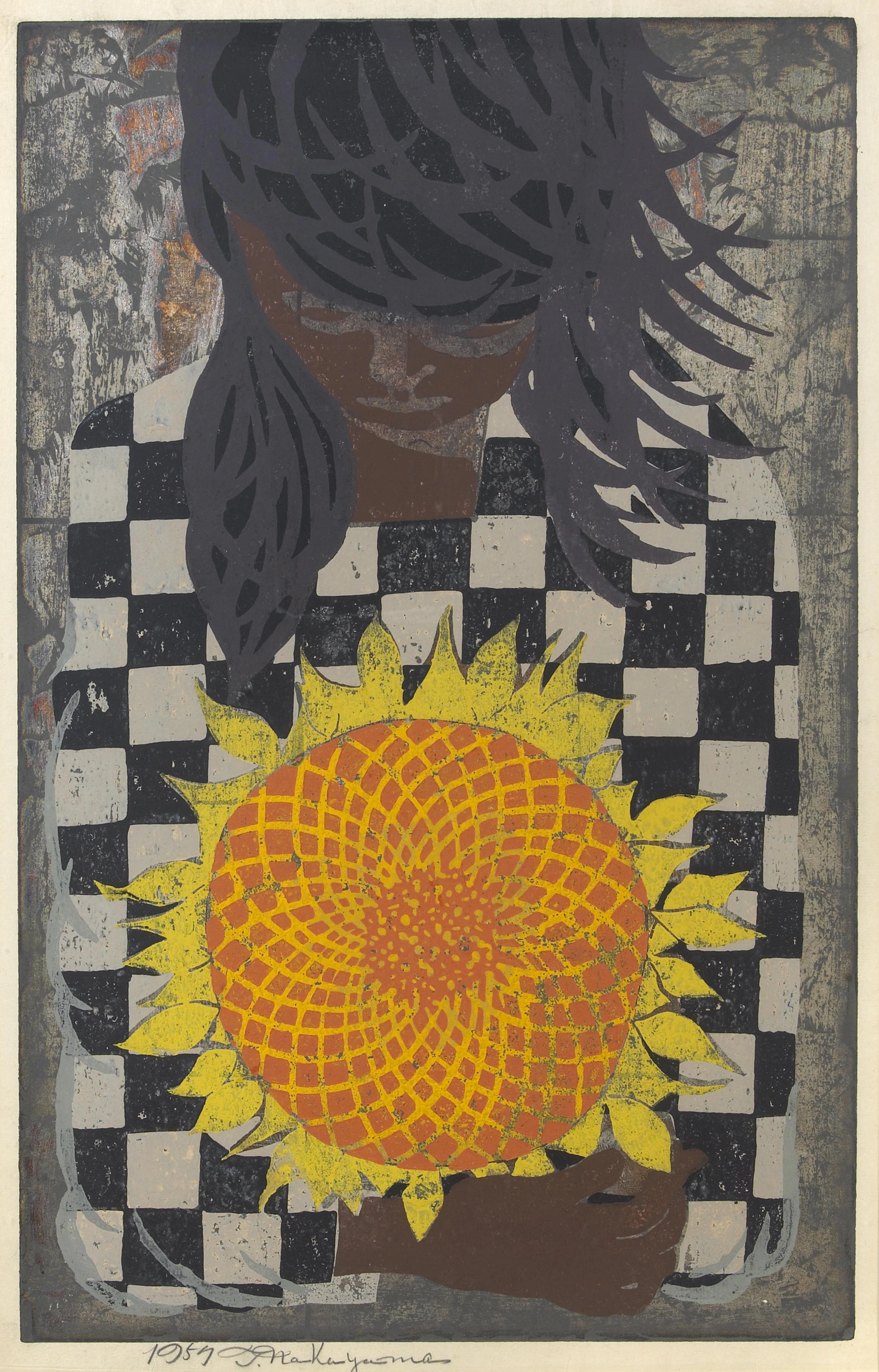 A liberated print of "Woman with Sunflower", Tadashi Nakayama