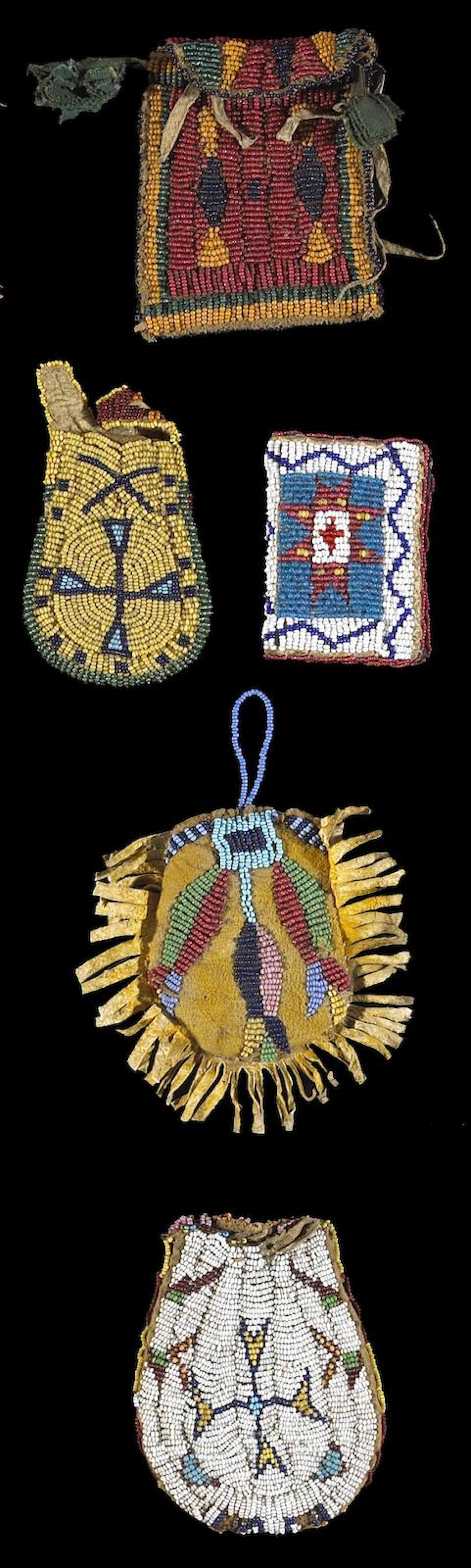 Five Plains beaded pouches