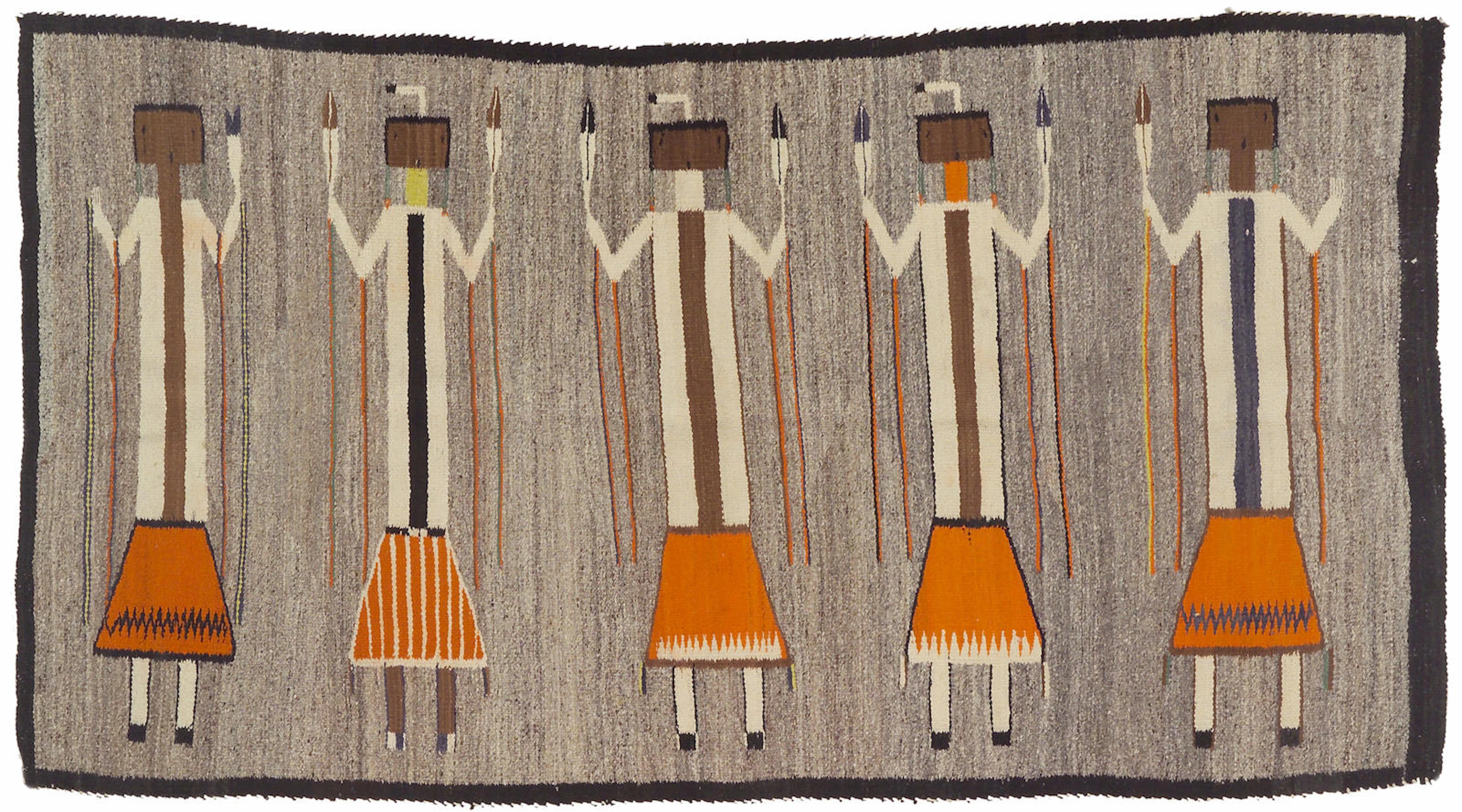 A Navajo Yei rug, 3ft 1in x 5ft 8in