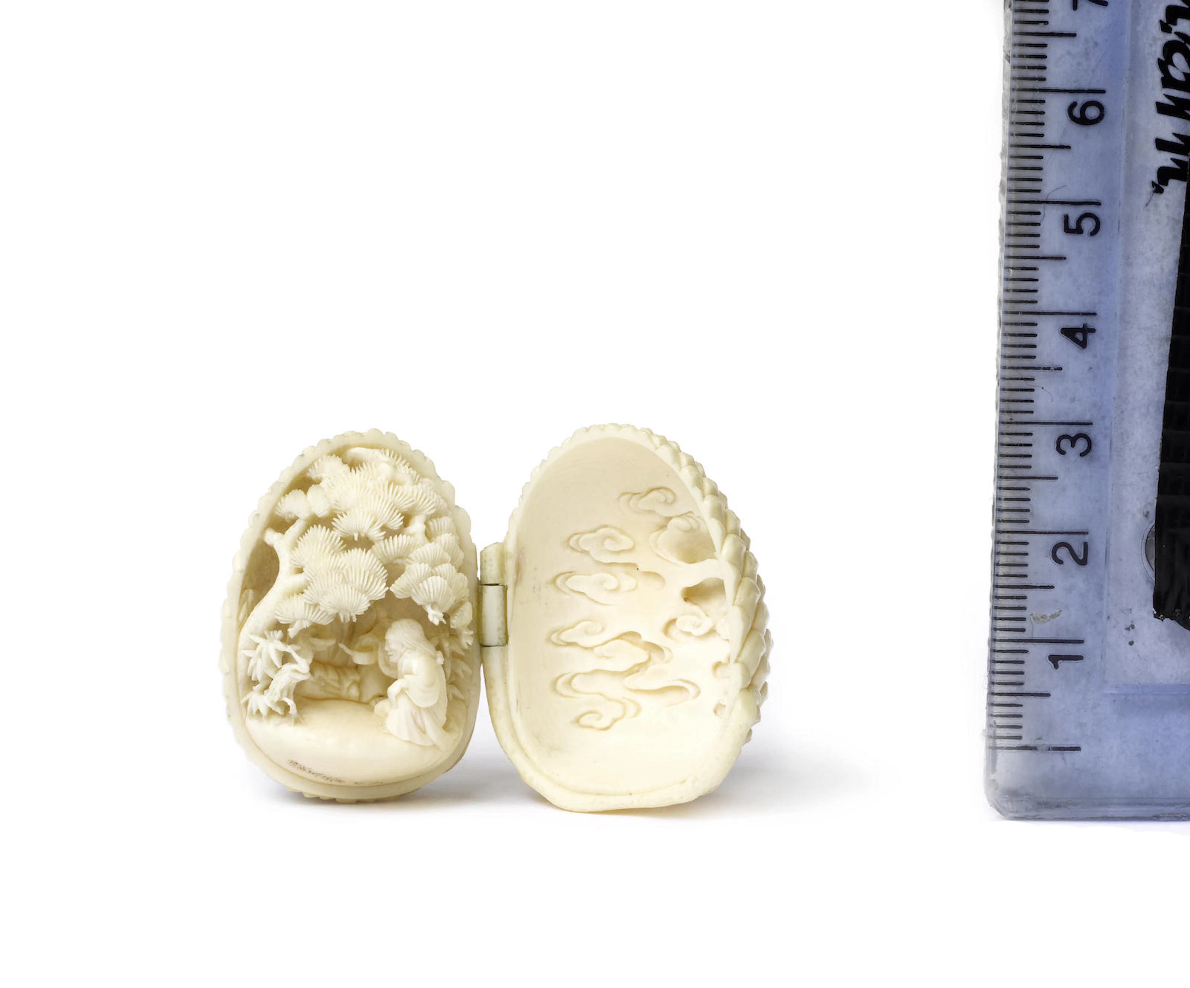An ivory study of a pine cone