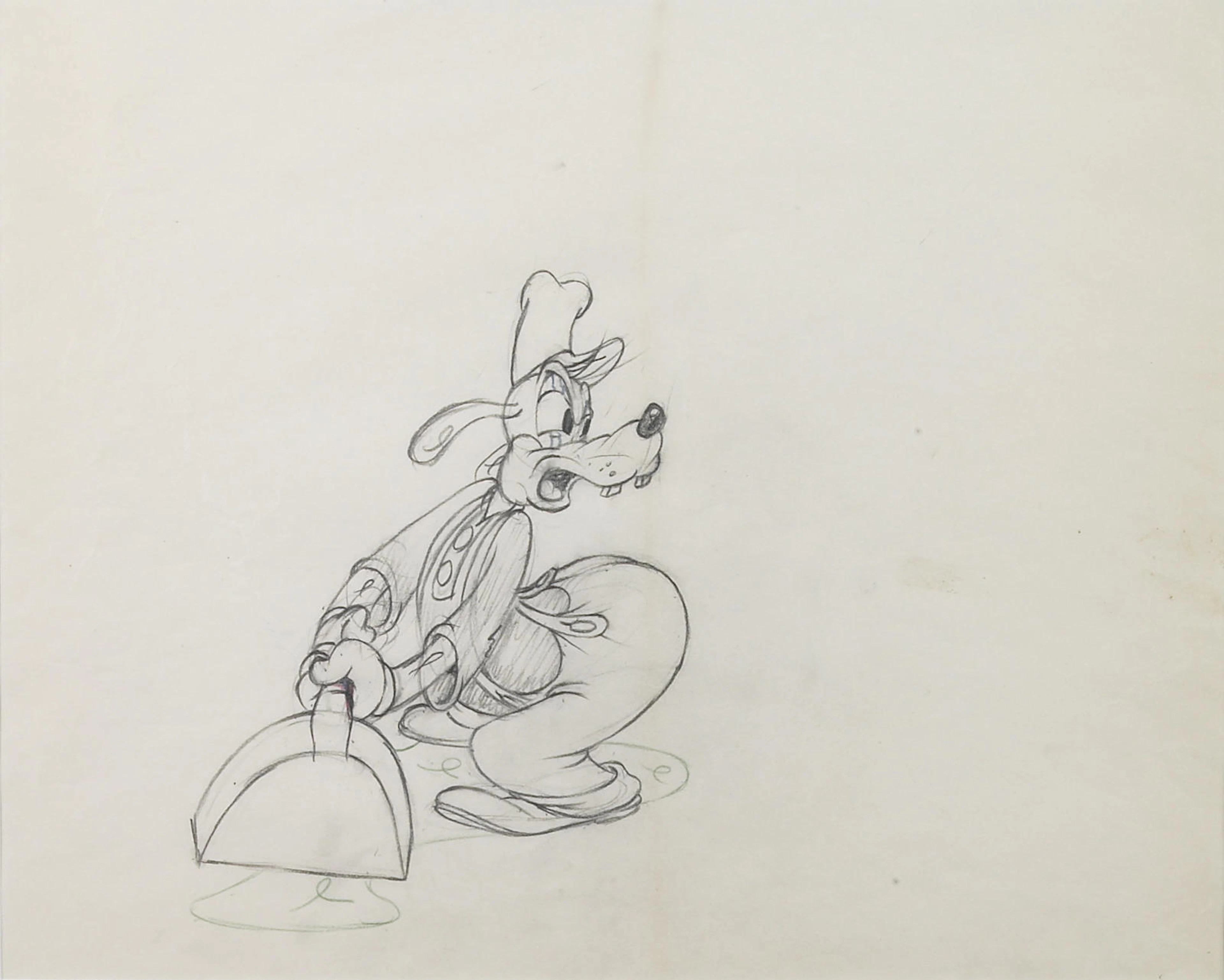 Four Walt Disney animation drawings of Goofy