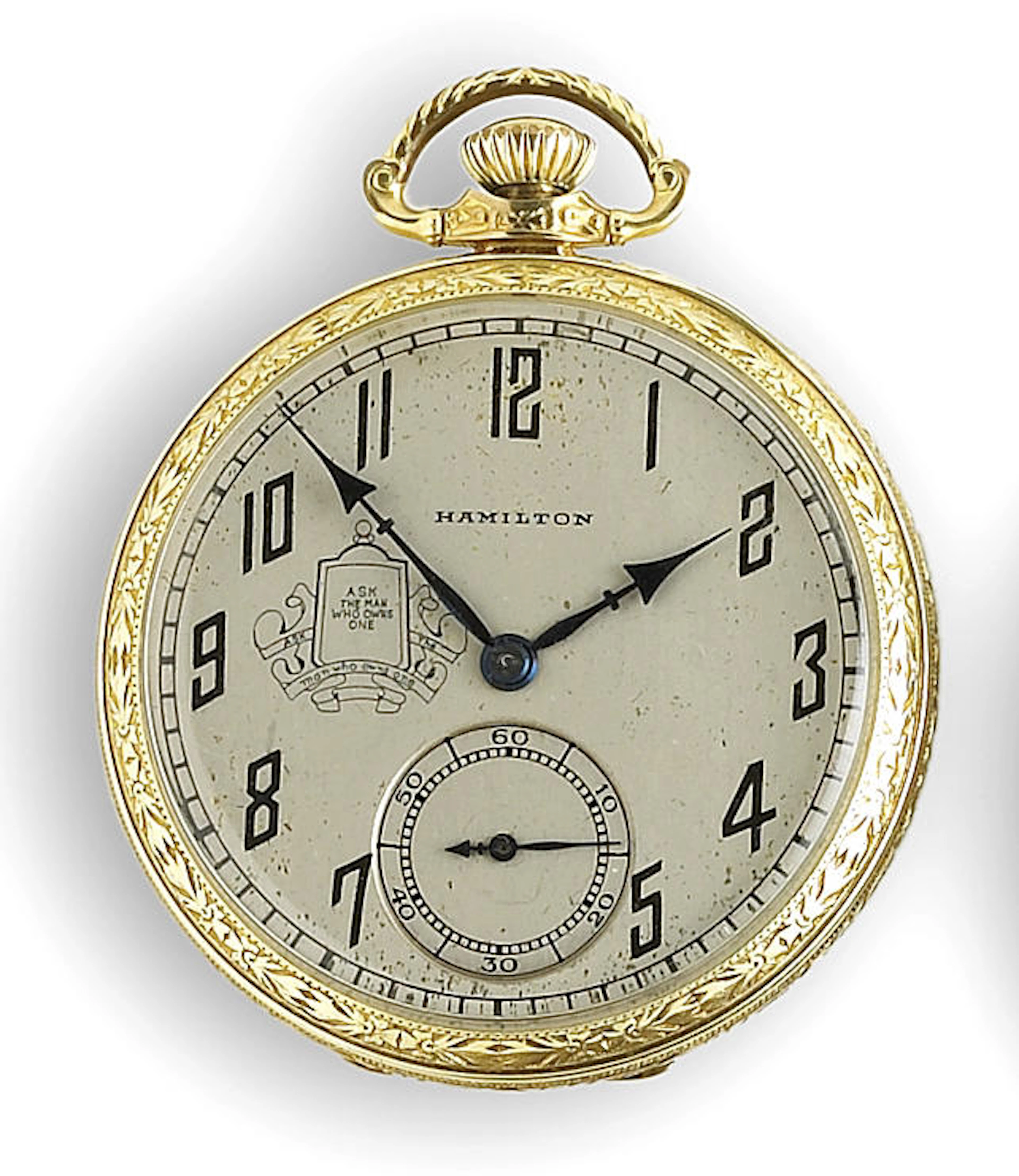 A Packard pocket watch by the Hamilton Watch Company, Lancaster, Pennsylvania, Bezel 1¾in diameter.