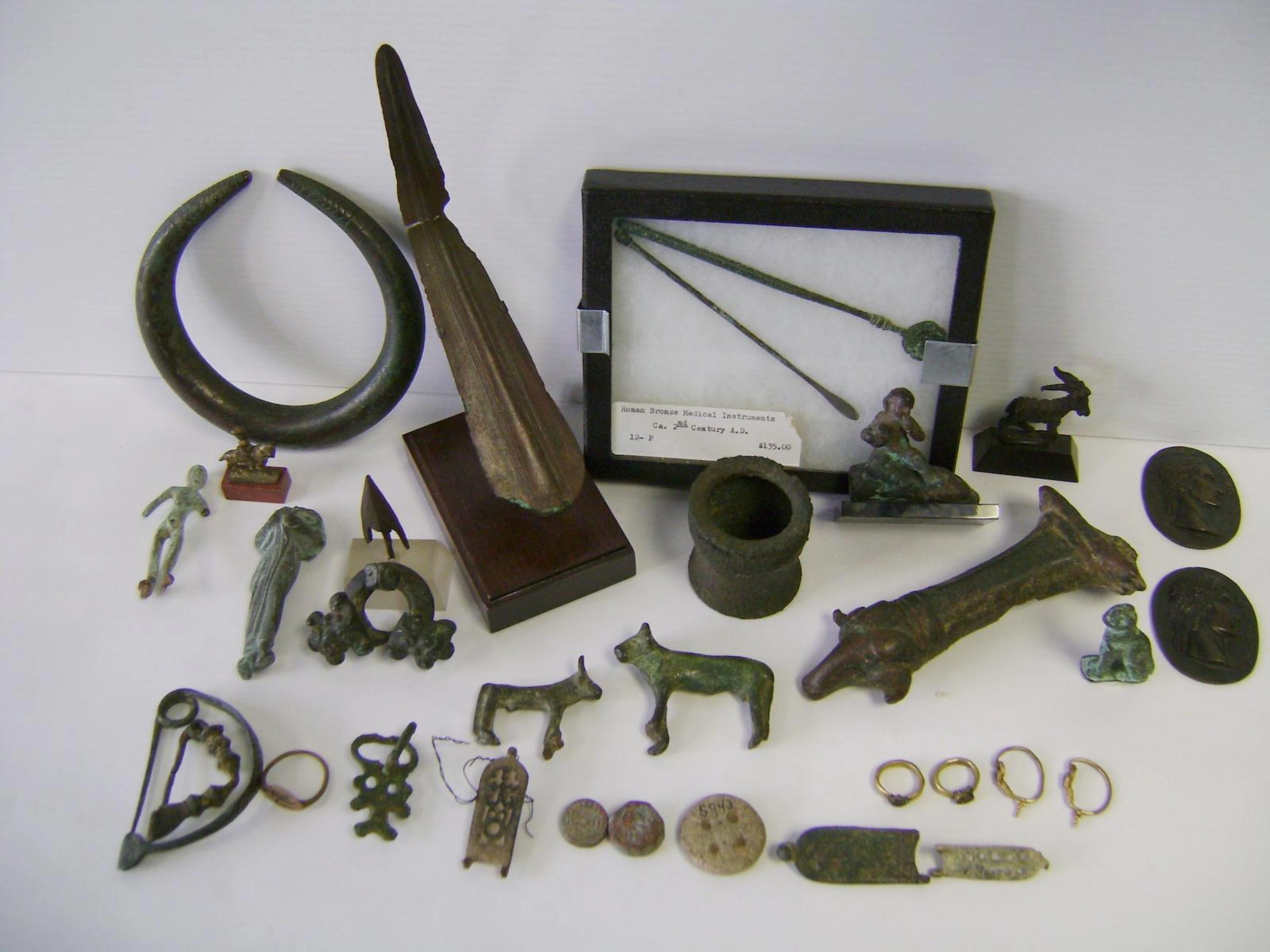 A group of mostly small bronze antiquities a lot