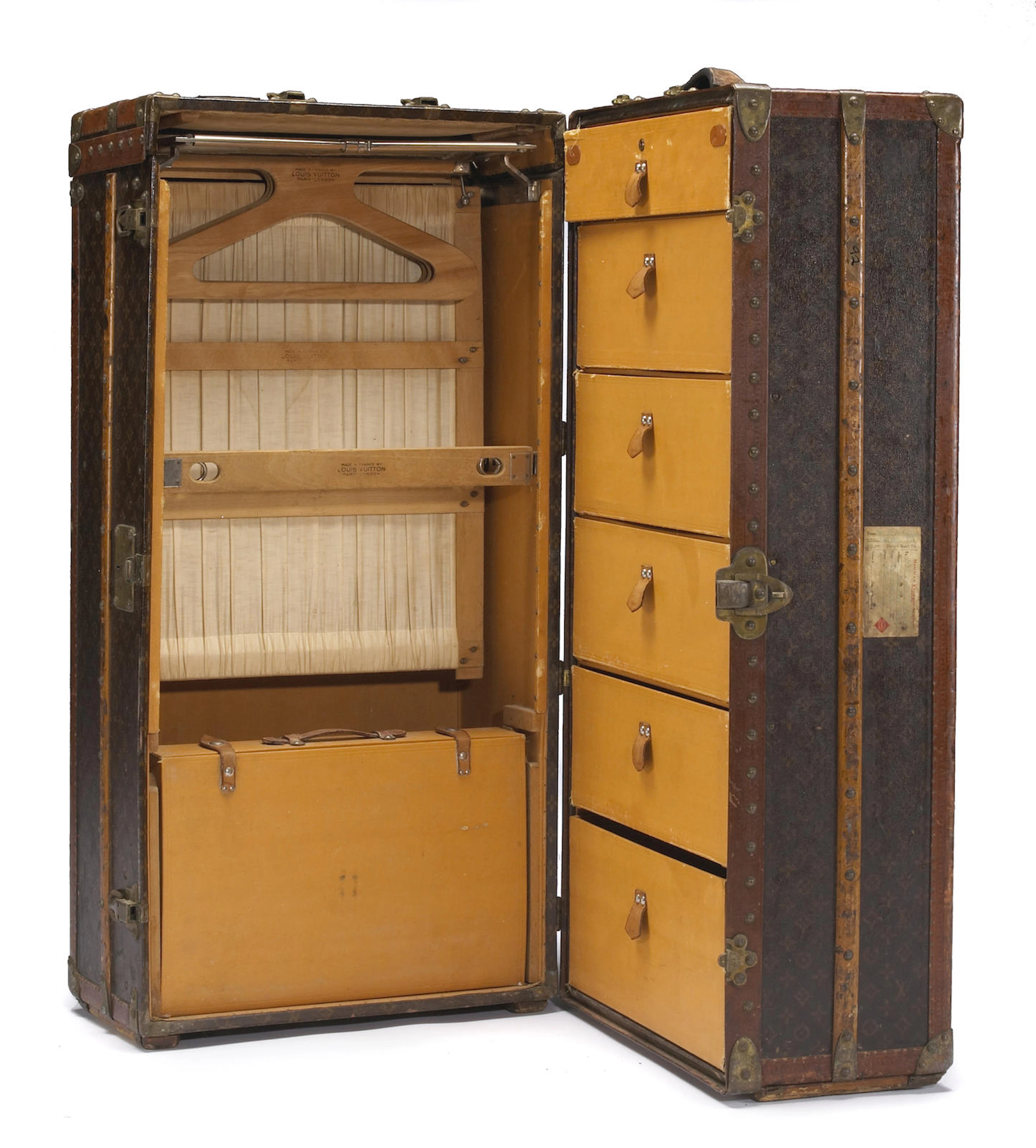 A fine and large Louis Vuitton Wardrobe trunk circa 1920,