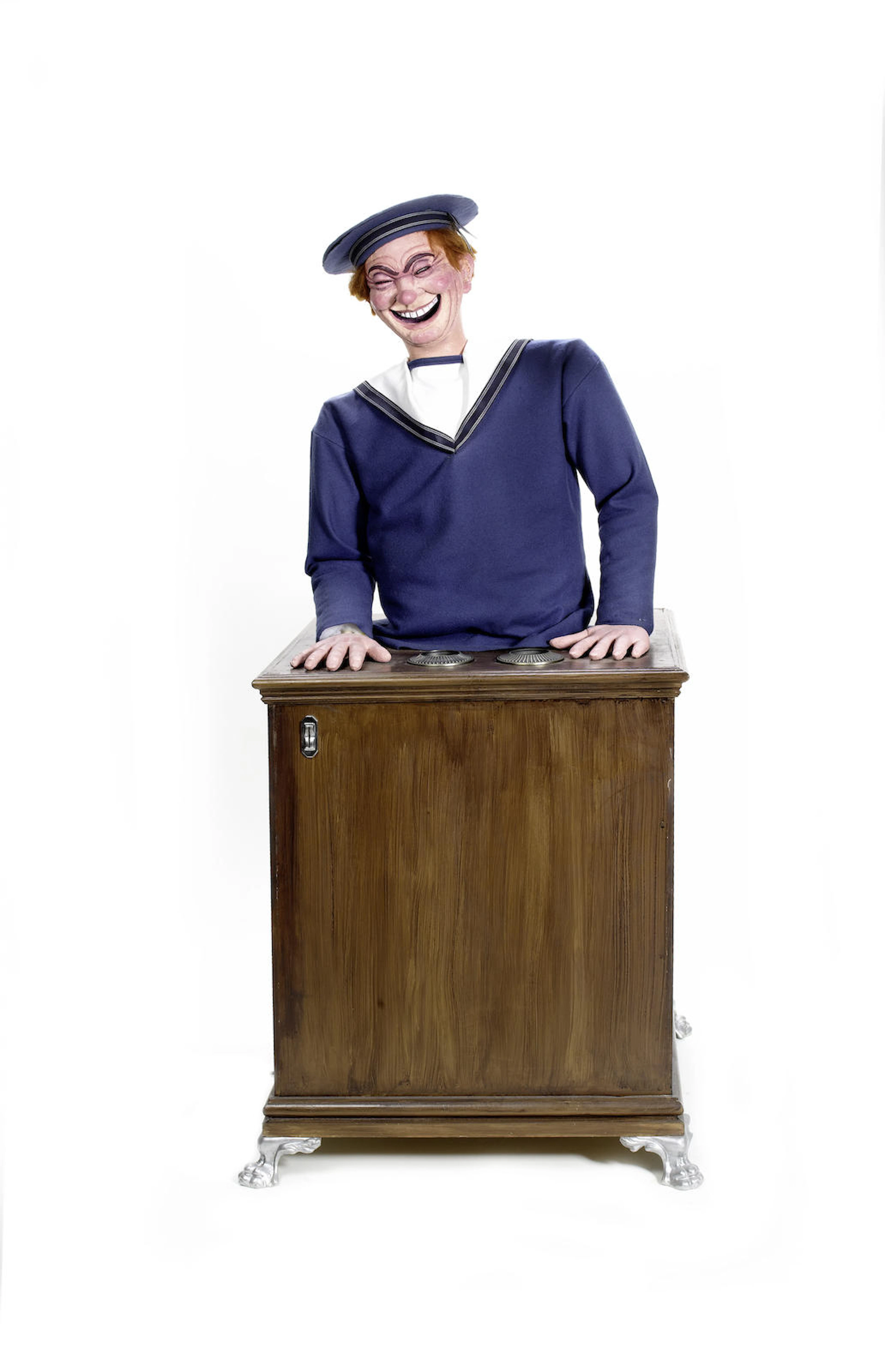 A 'Jolly Jack' Laughing Sailor coin-operated automaton, late 20th Century, based on the 1950's Bolland pattern,