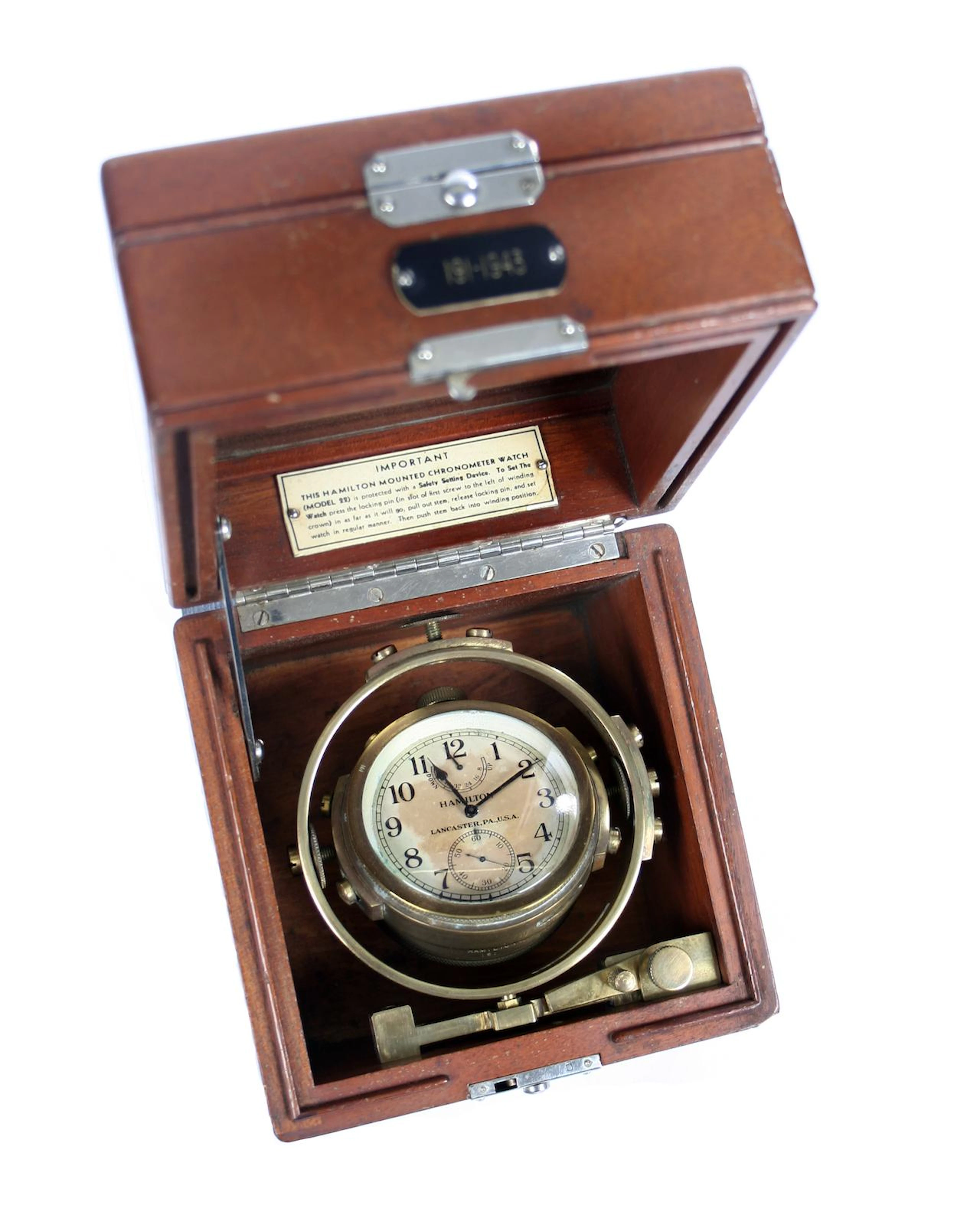 A Hamilton Watch Co. 'Model 22' chronometer deck watch