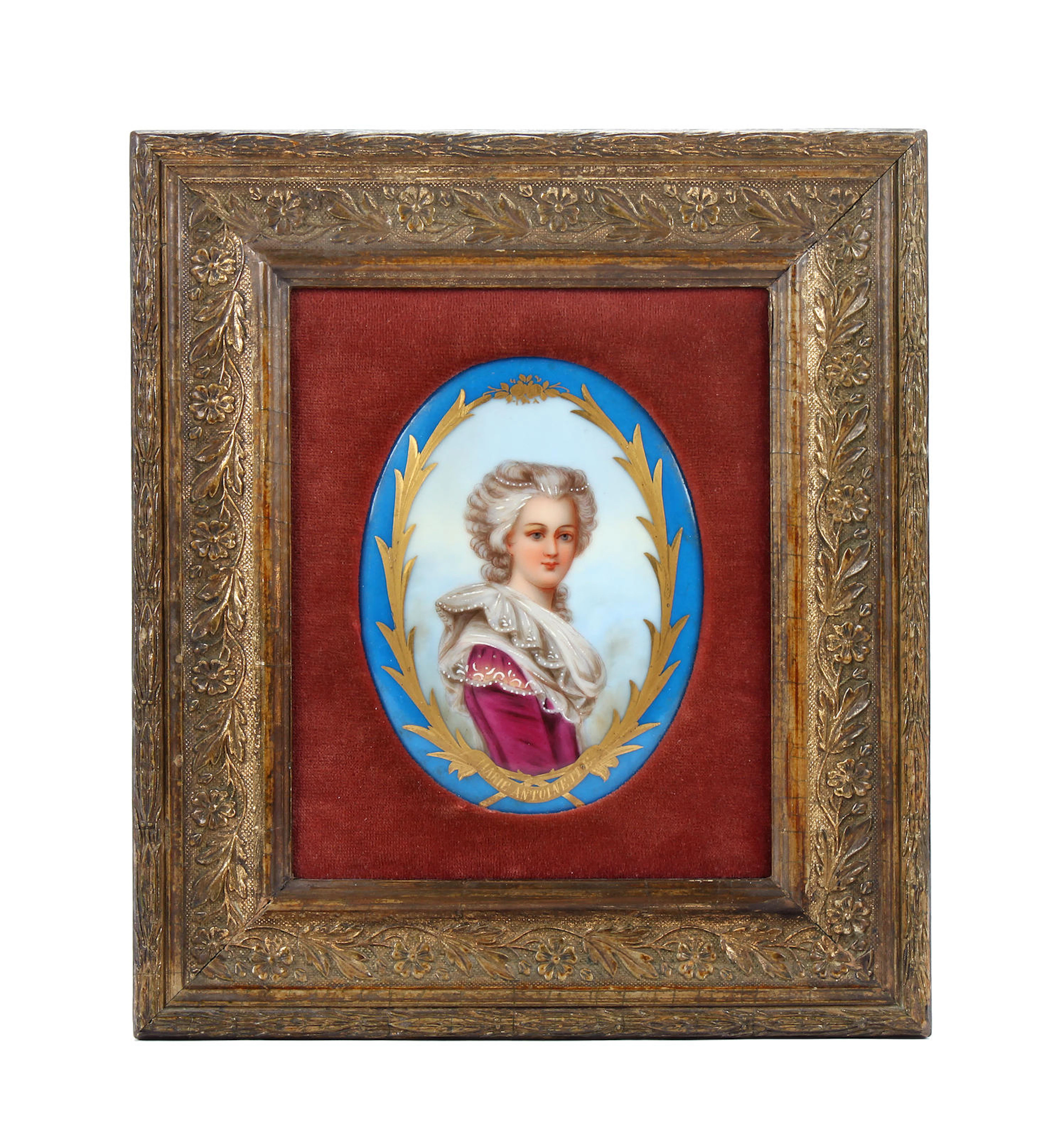 A Sèvres style plaque depicting Marie Antoinette in the manner of Vigée-Le Brun Late 19th Century