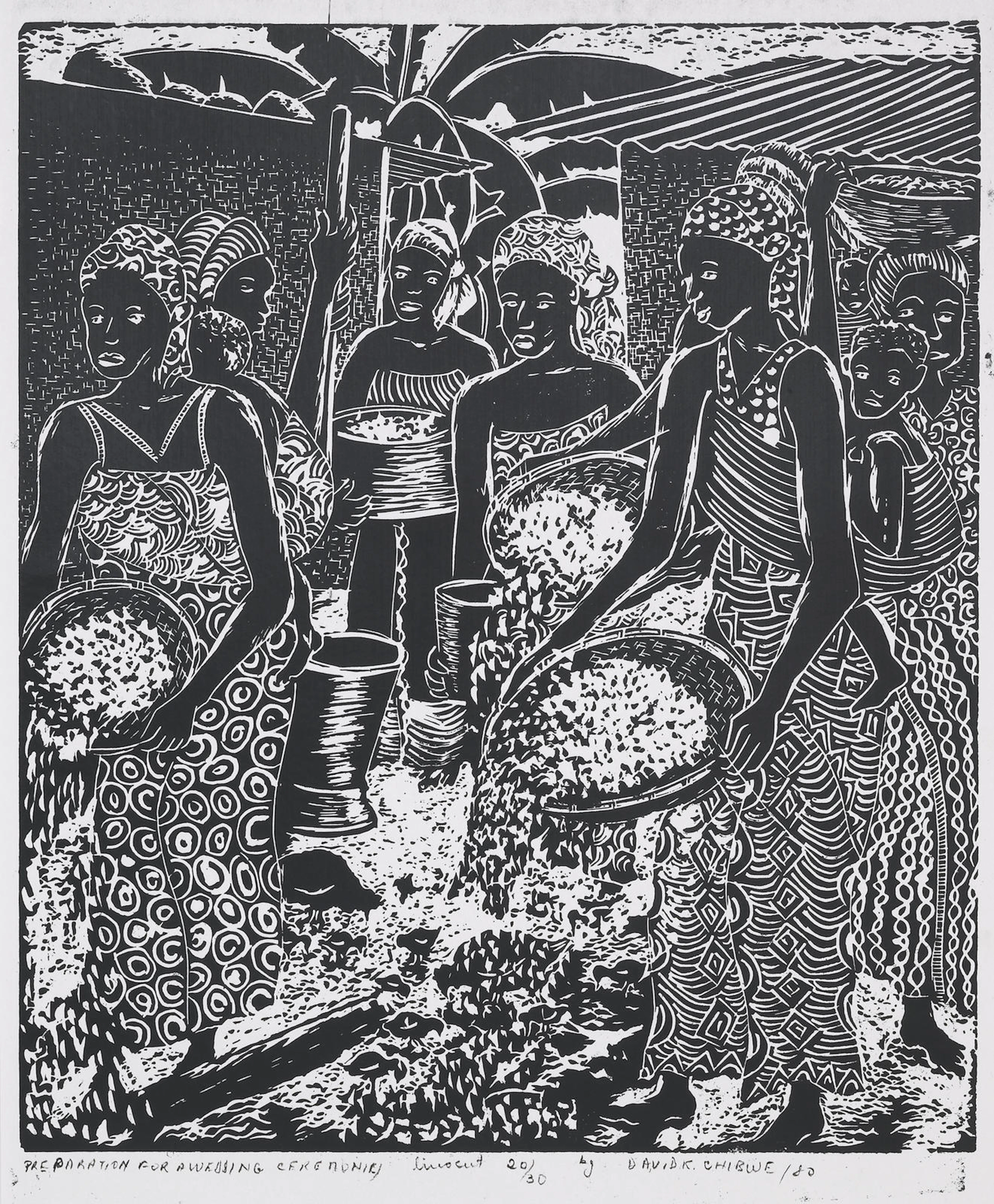 David Chibwe (Zambian, active circa 1980) A set of twelve prints: 41.5 x 29cm (16 5/16 x 11 7/16in) and smaller unframed