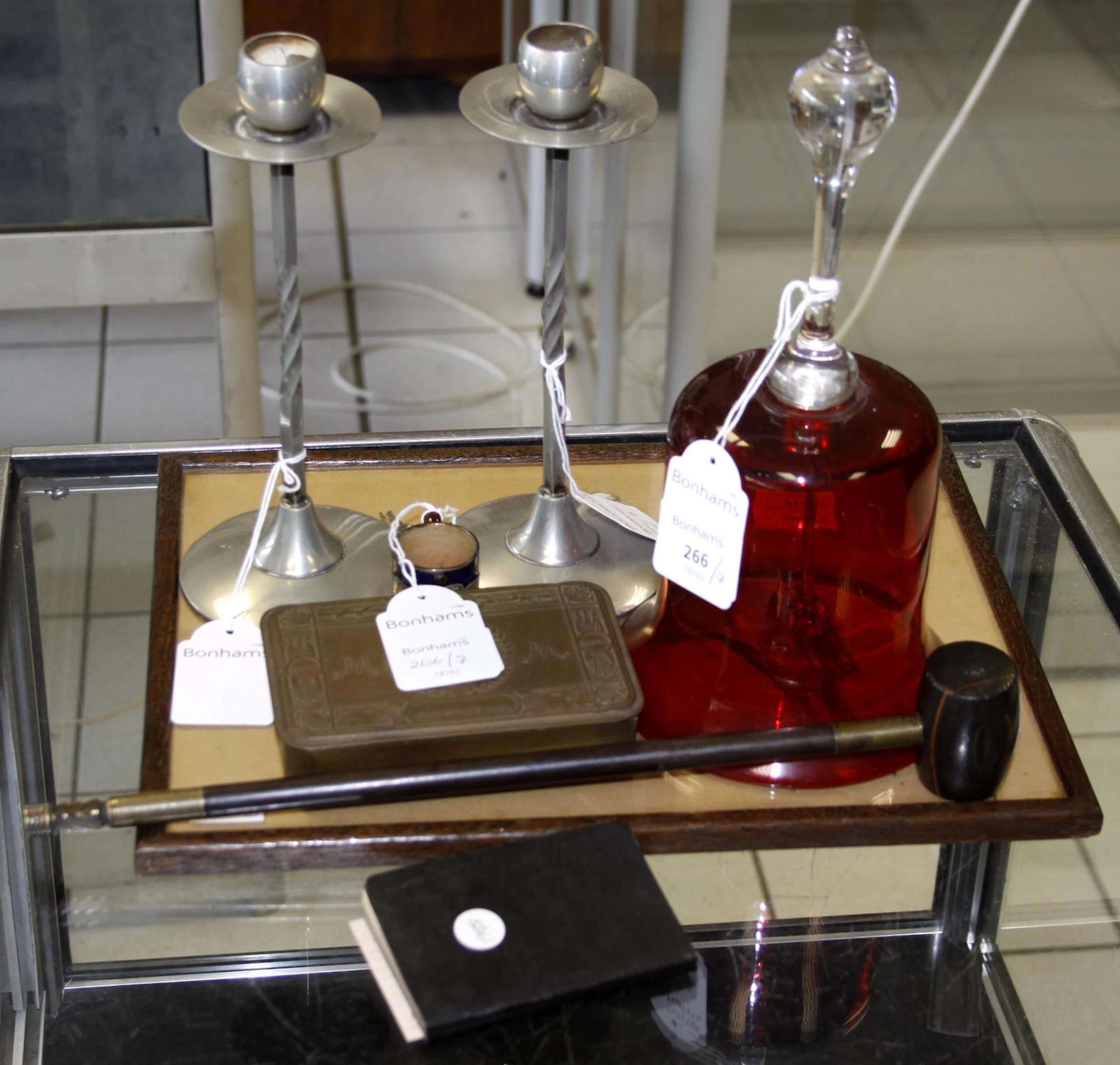 A ruby glass bell,