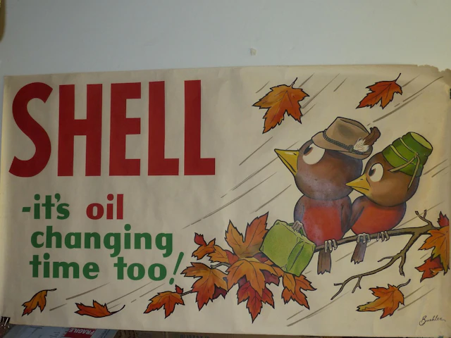 A collection of three early Shell advertising posters, circa 1950's