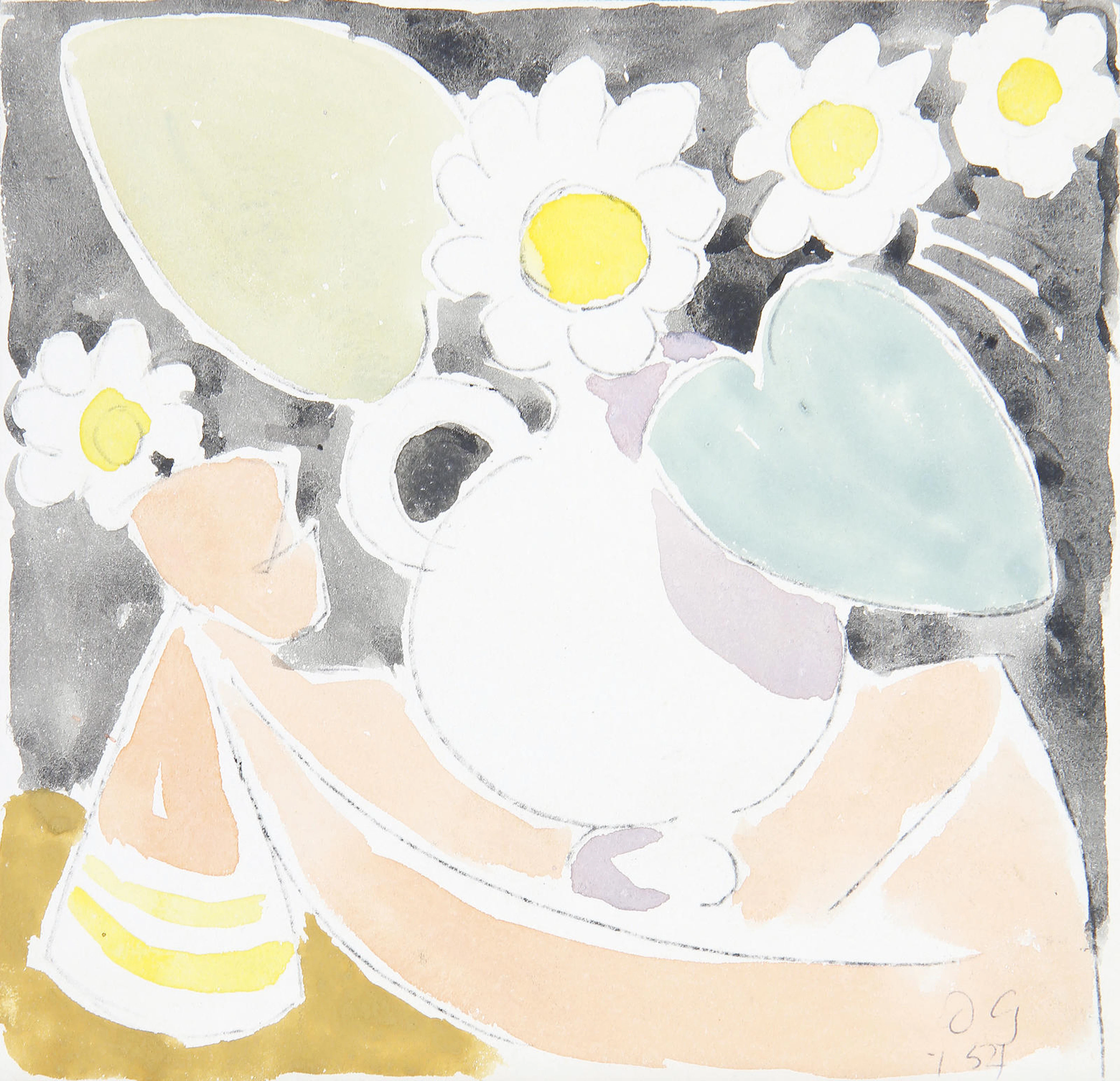 Still life with daisies in a jug