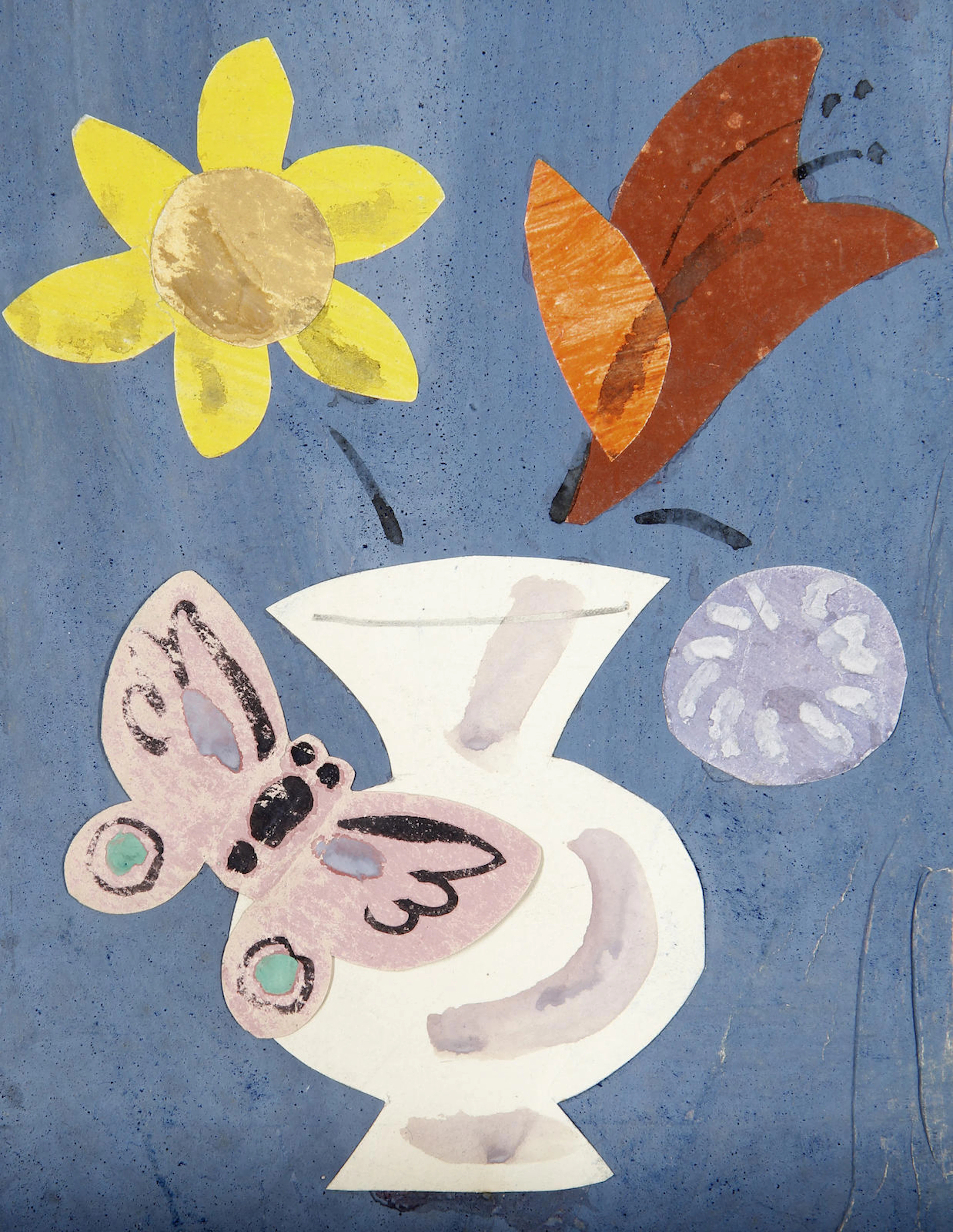Still life with flowers and butterfly