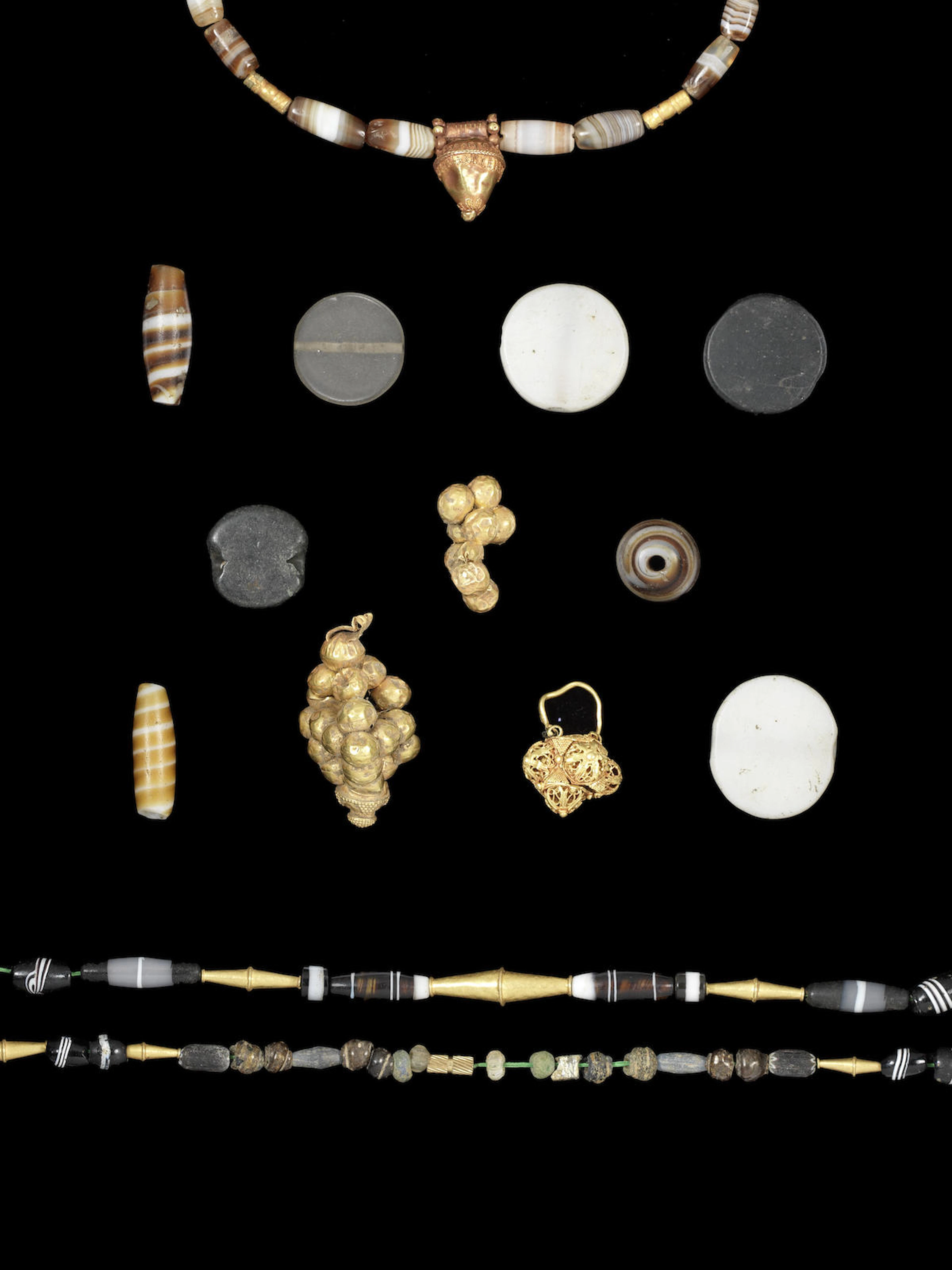 A group of Western Asiatic, Roman and later beads and gold jewellery a lot