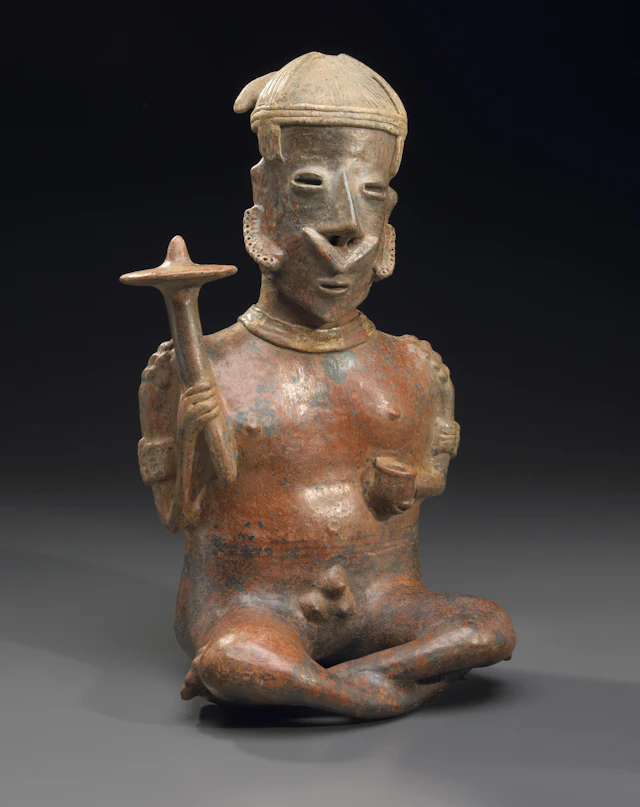Nayarit Seated Male Figure, Protoclassic, ca. 100 B.C.-A.D. 250