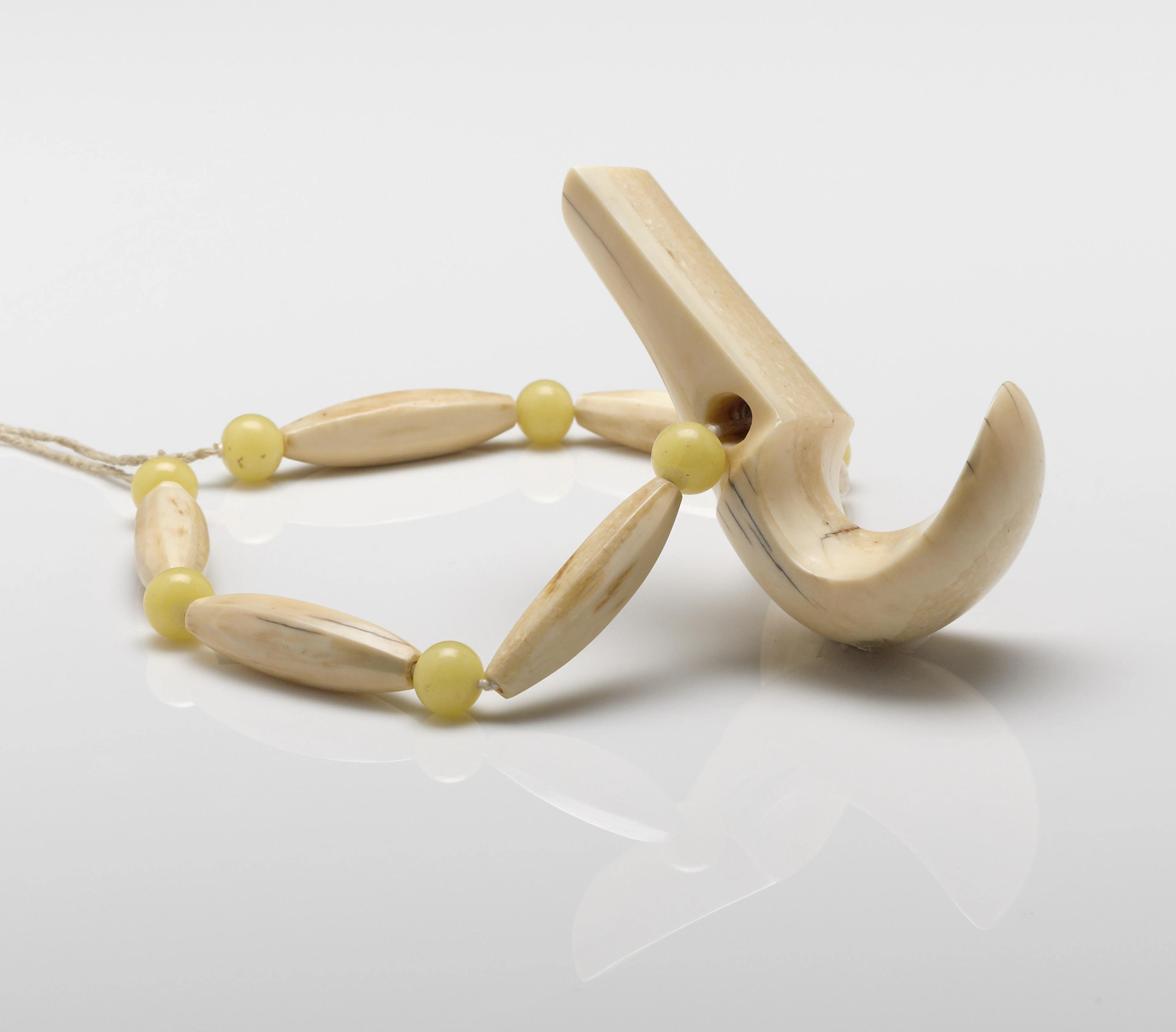 Necklace with Hooked-Shaped Ornament, lei niho palaoa, Hawaiian Islands