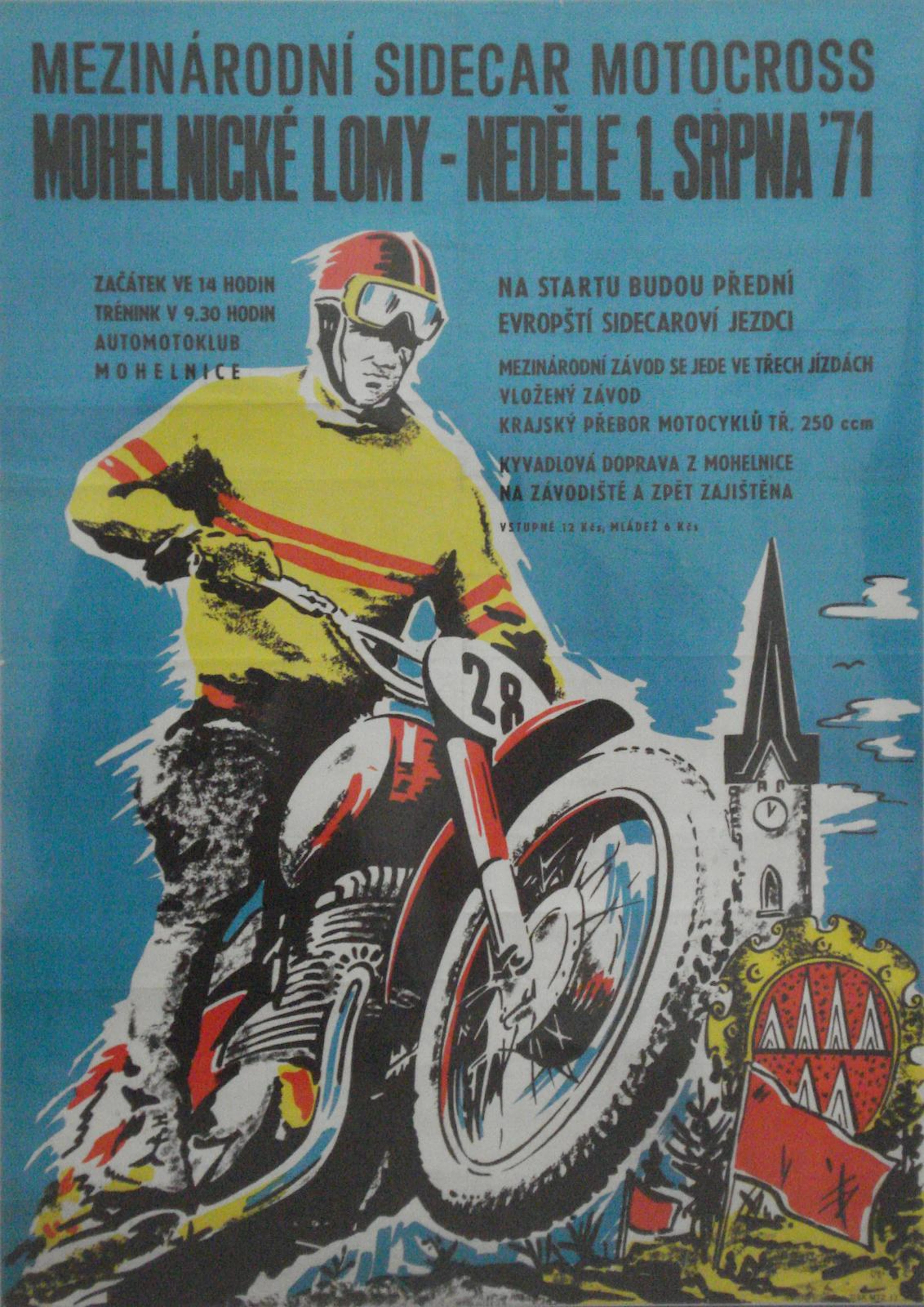 A 1971 Czechoslovakian Motocross race poster,