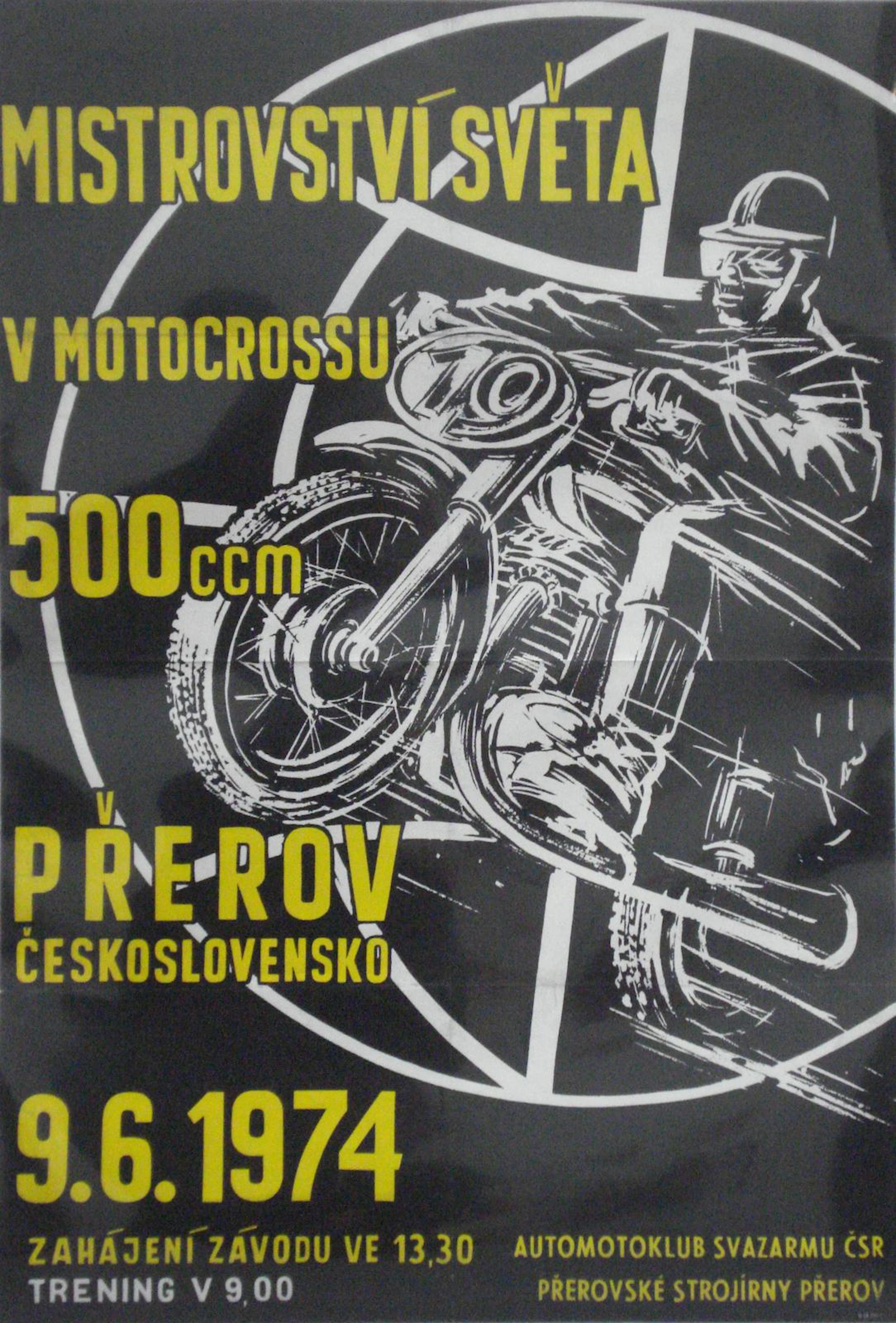 A 1974 Czechoslovakian Motocross World Championship race poster,
