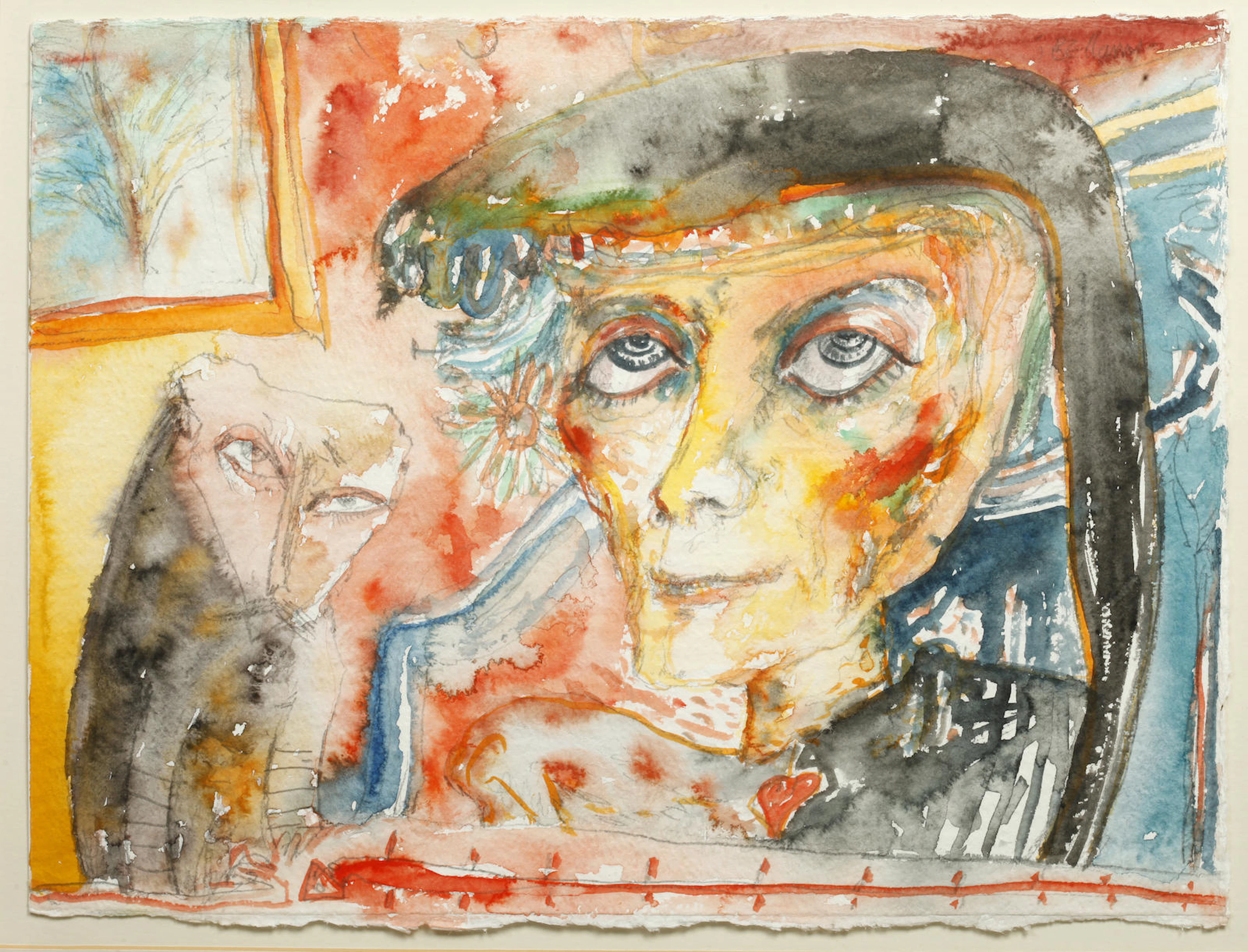 John Bellany, CBE RA HRSA LLD(Lon) (British, born 1942) 'Woman with pet'