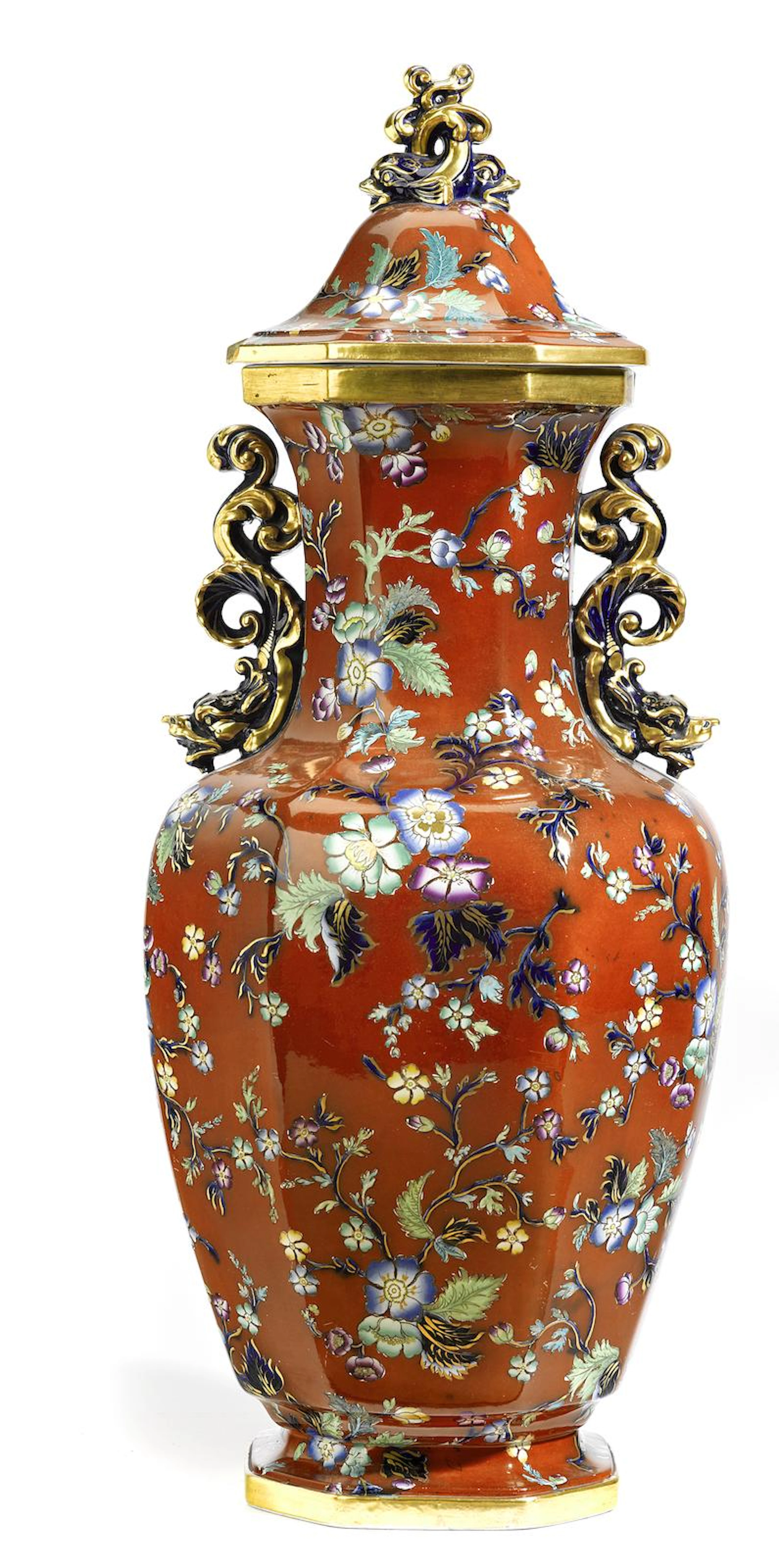 An English ironstone covered vase possibly Mason'scirca 1840