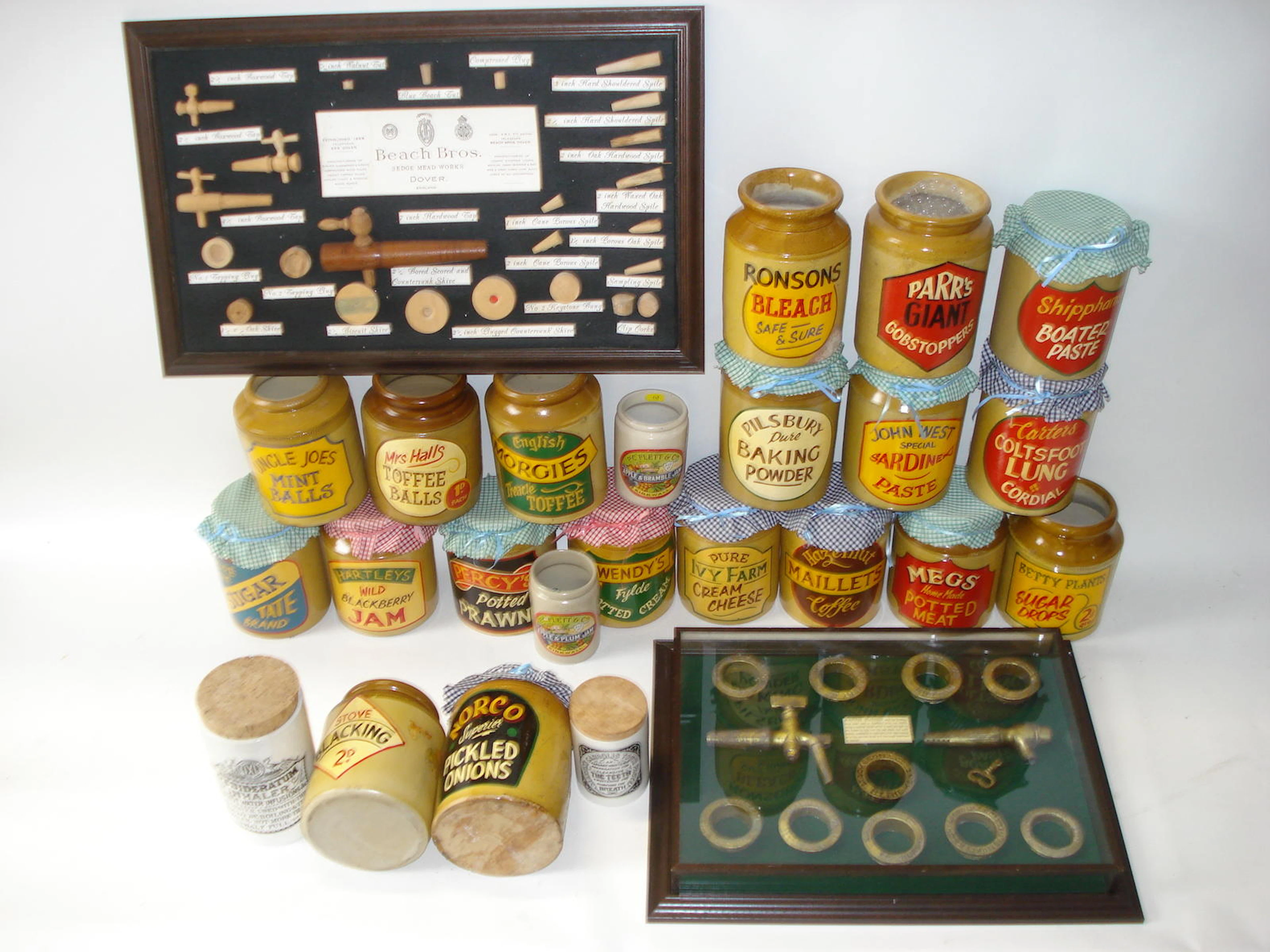A lot of shop display jars and breweriana,