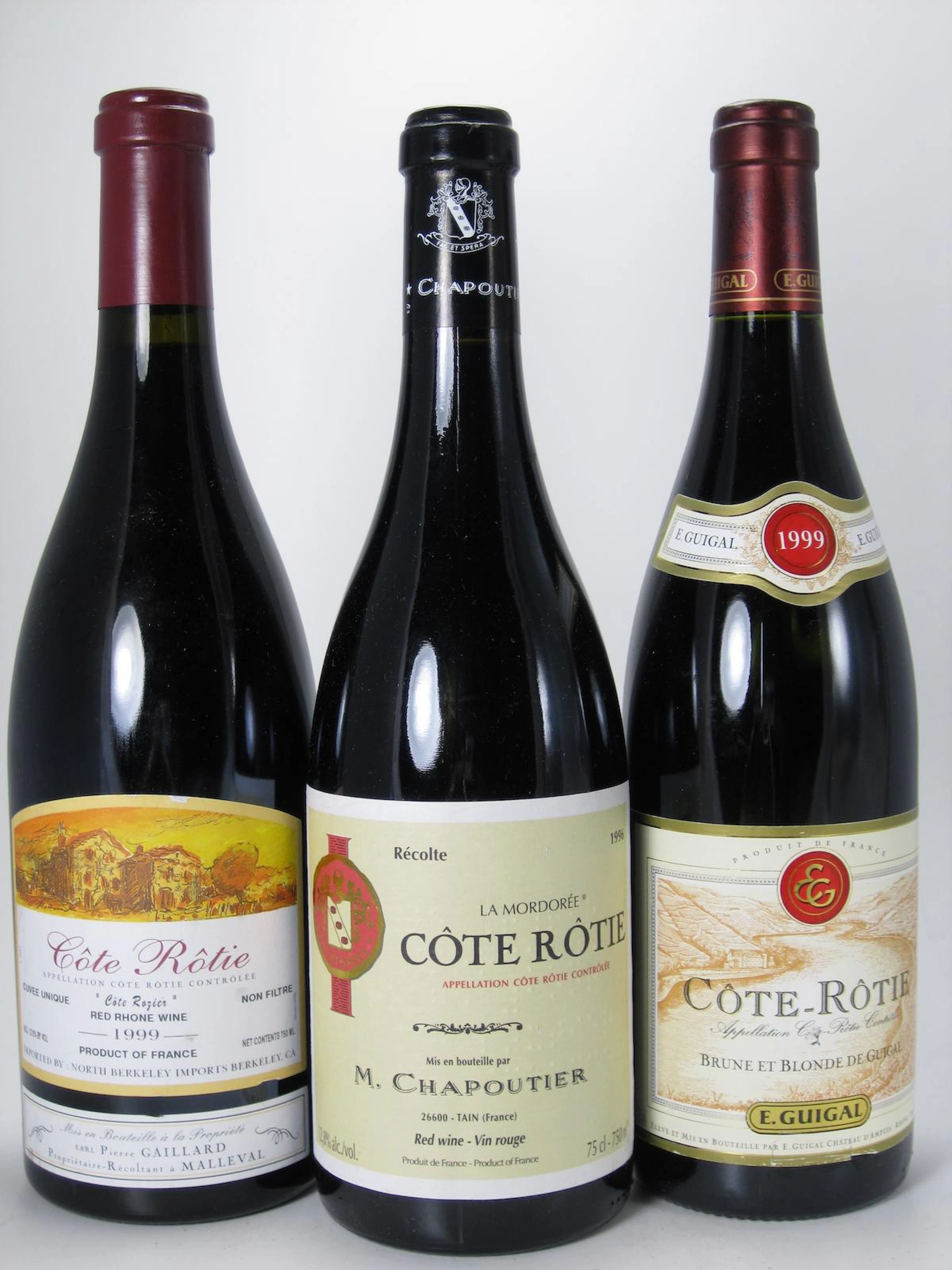 Côte-Rôtie, Coteaux de Bassenon, Domaine Yves Cuilleron 1999 (1)Côte-Rôtie, Brune et Blonde, E. Guigal 1996 (1)Côte-Rôtie, Brune et Blonde, E. Guigal 1999 (1)Côte-Rôtie, Brune et Blonde, E. Guigal 200