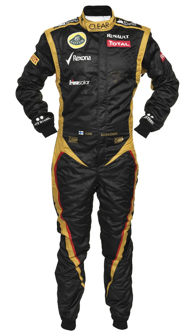A signed Kimi Raikkonen race suit, by OMP,