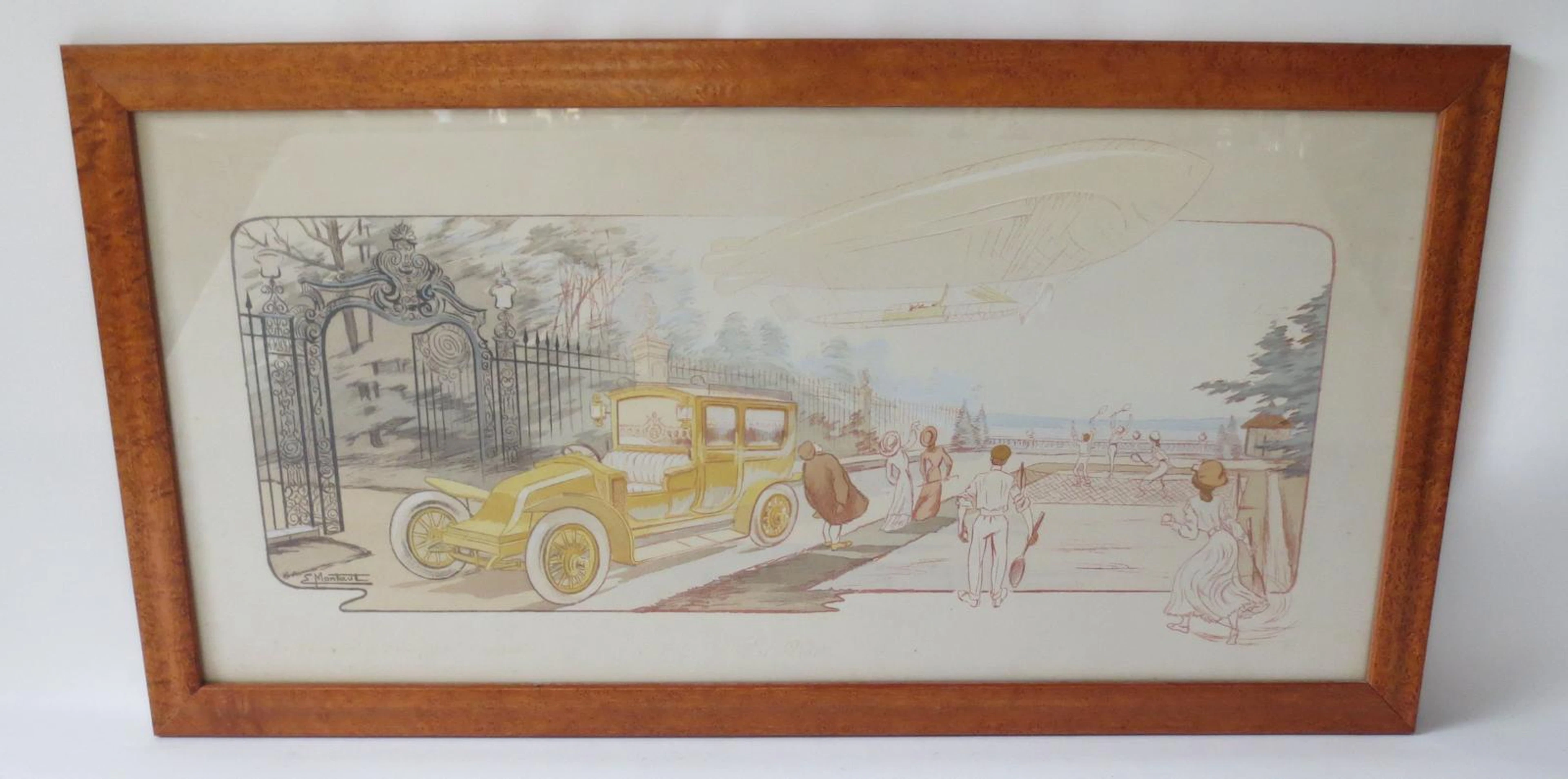 'En Visite', lithographic print after Ernest Montaut,