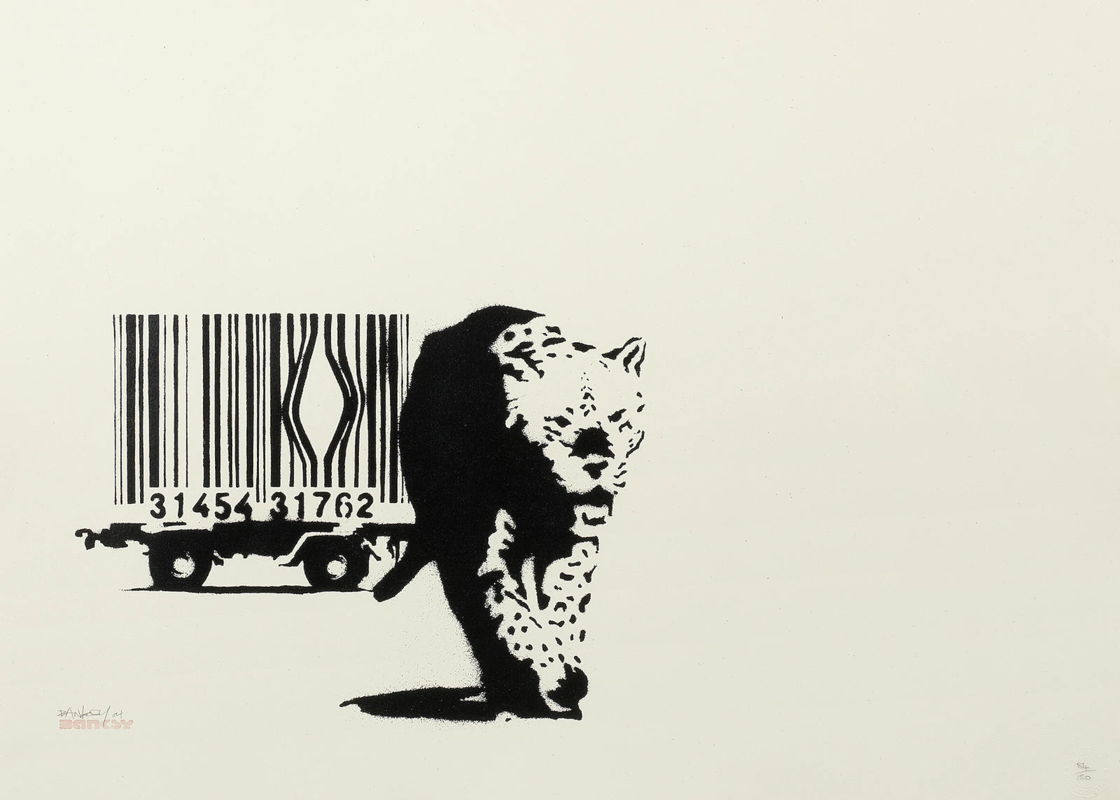 Banksy (b. 1975) Barcode Leopard
