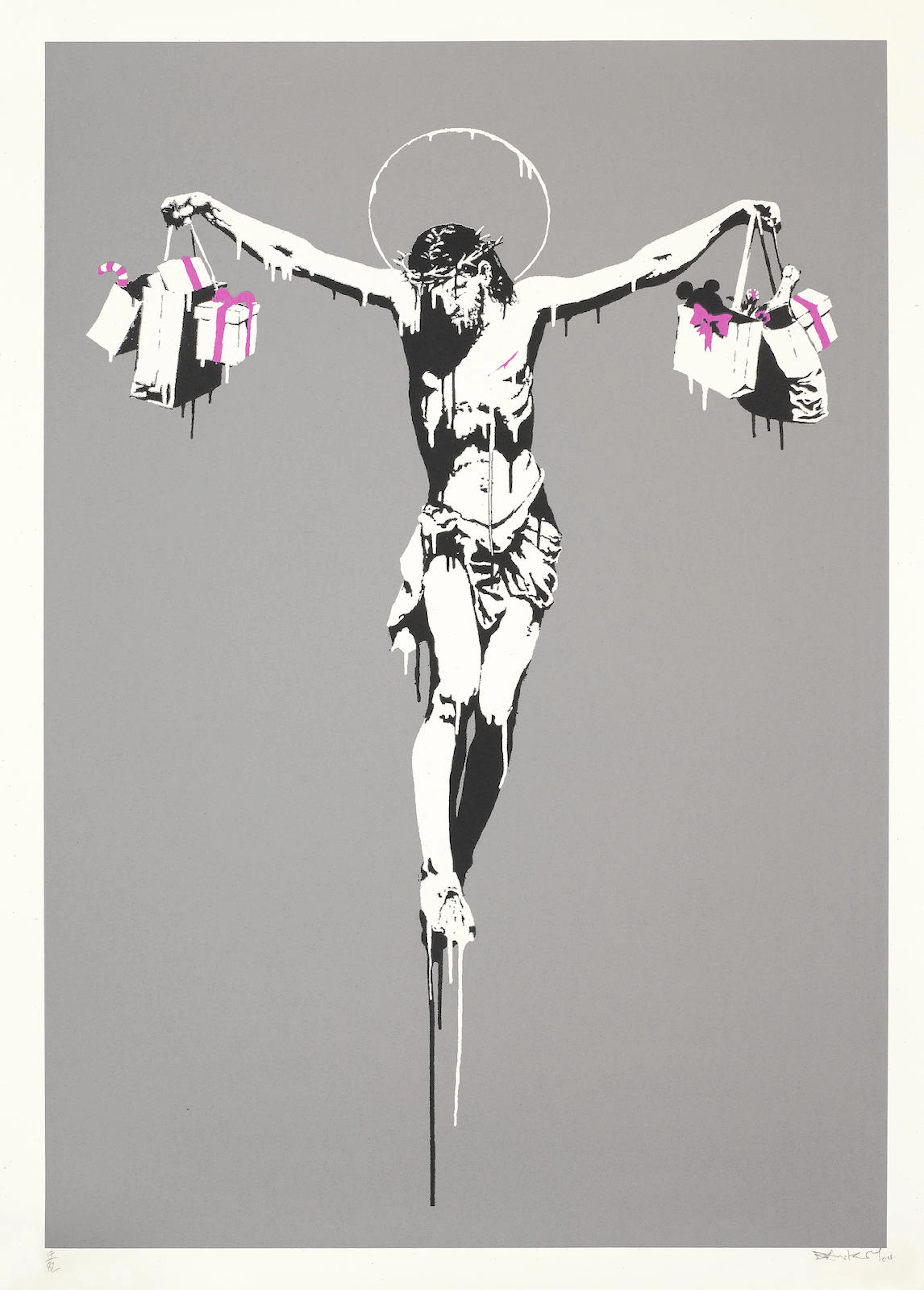 Banksy (b. 1975) Christ with Shopping Bags