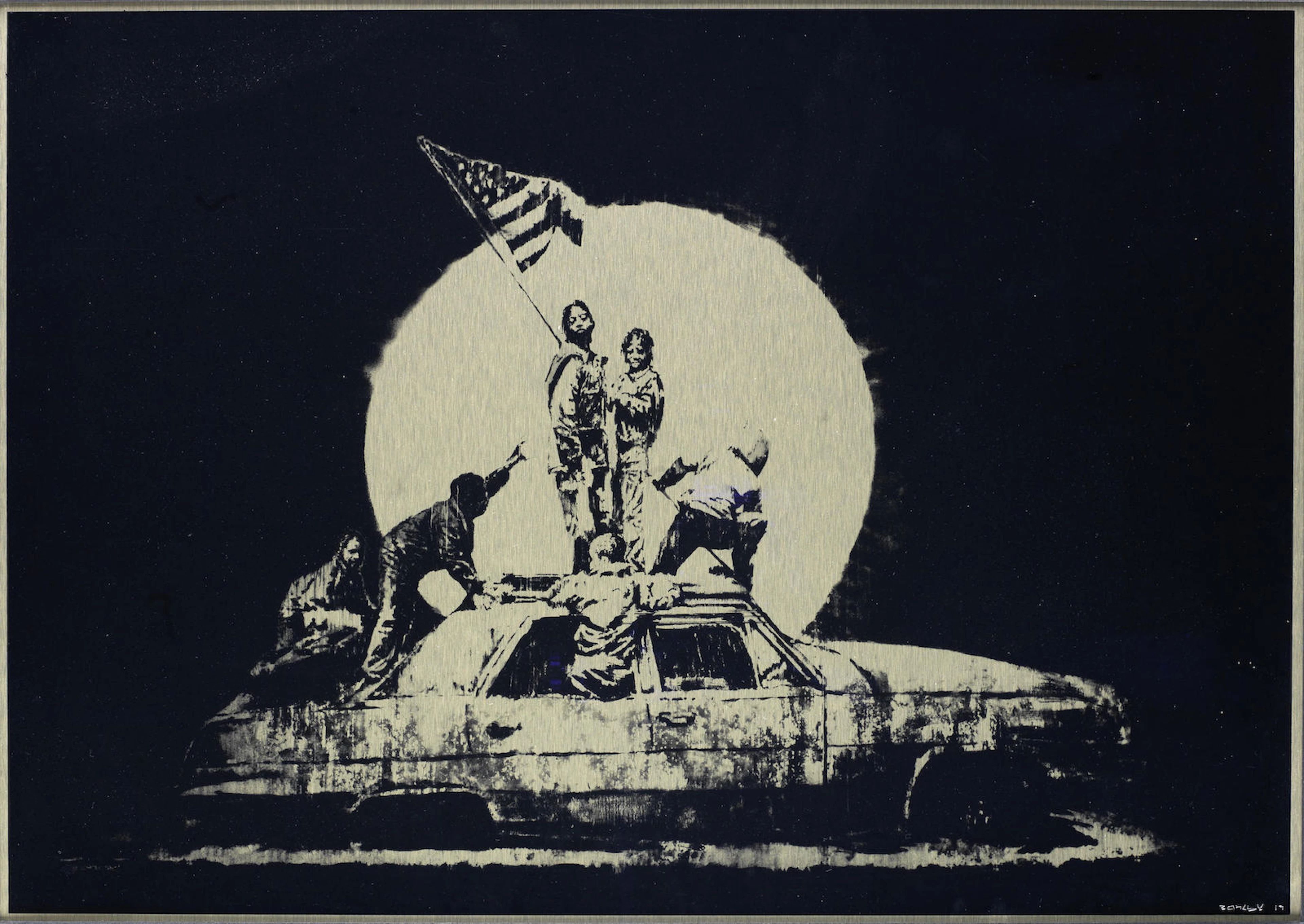 Banksy (b. 1975) Formica Flag - Gold