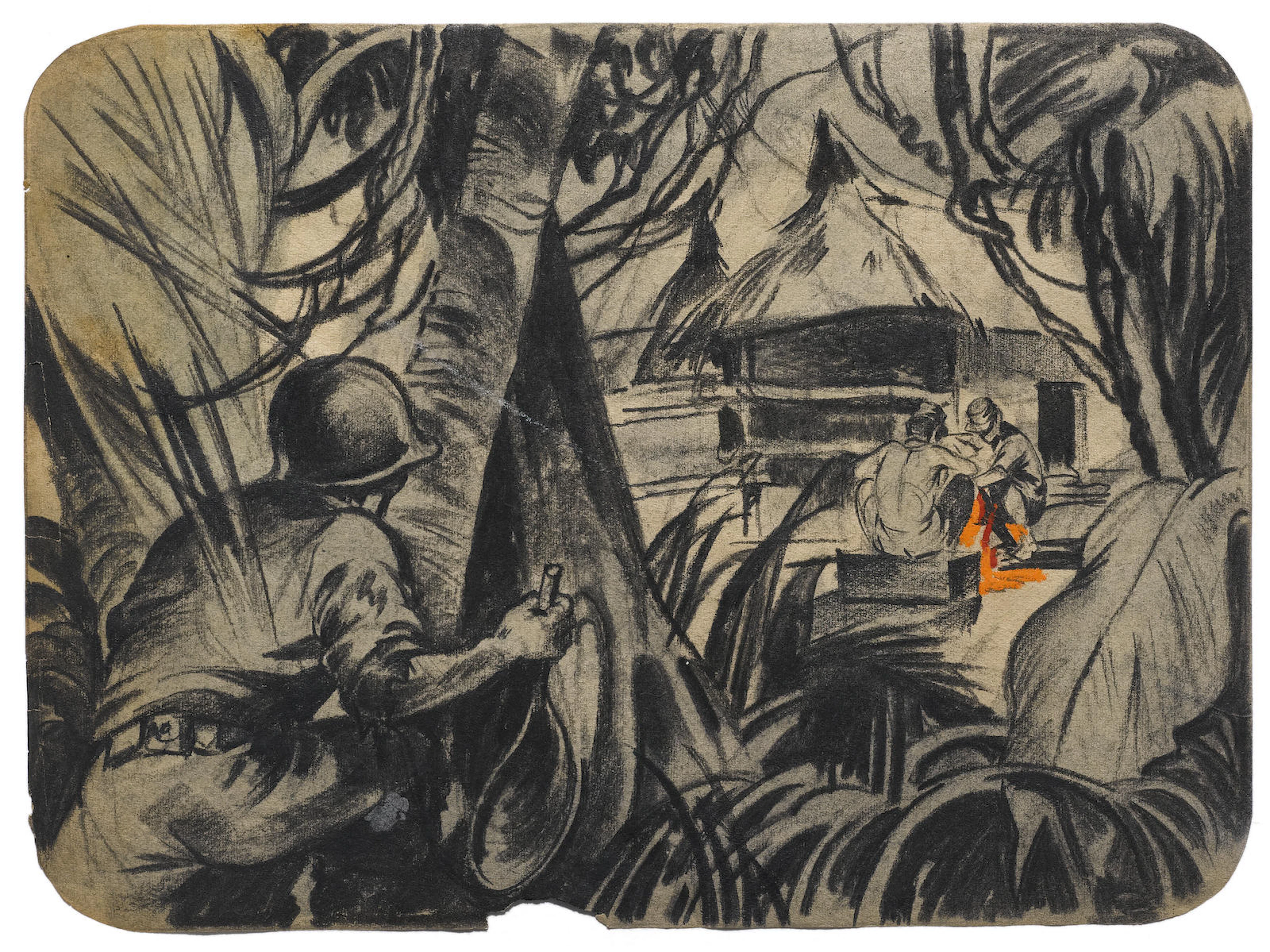 A scene study for Guadalcanal Diary